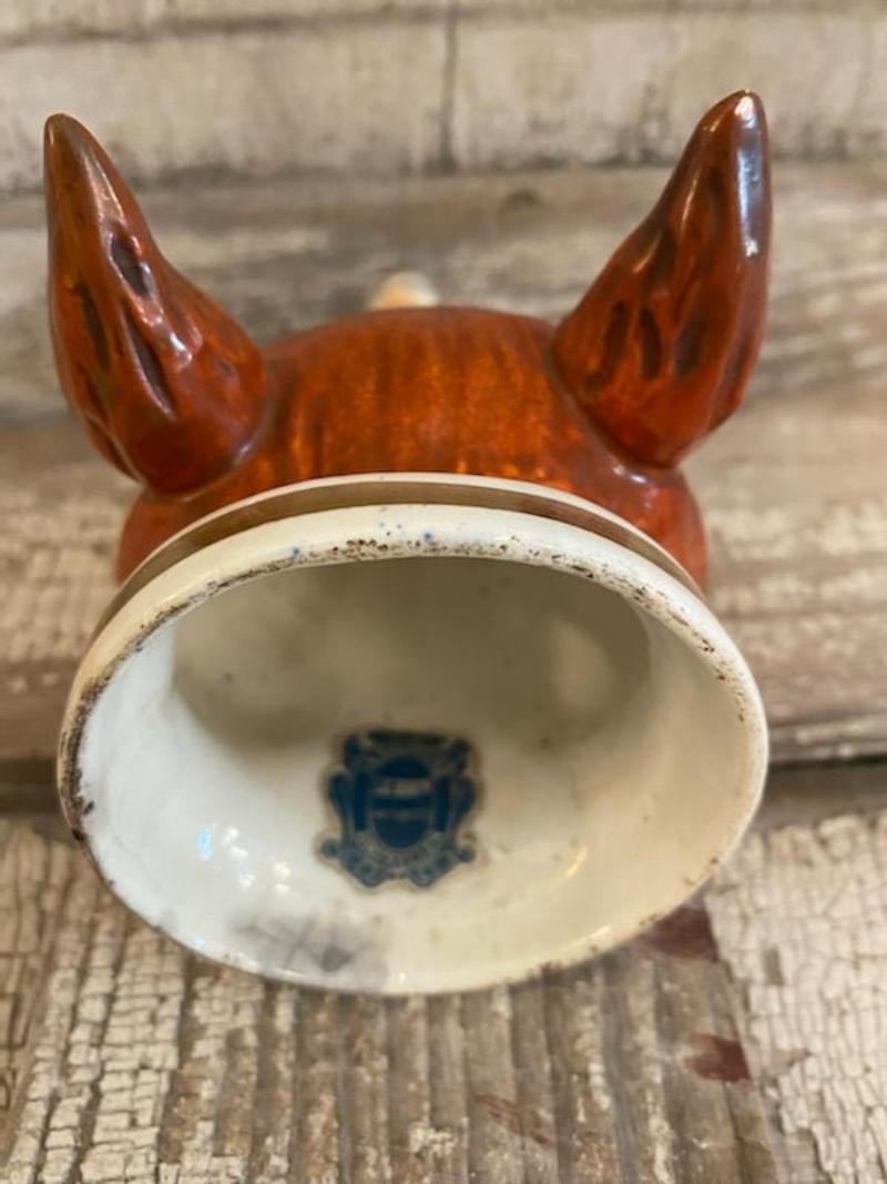 Early 19th Century English Ceramic Fox Head Stirrup Cup 1