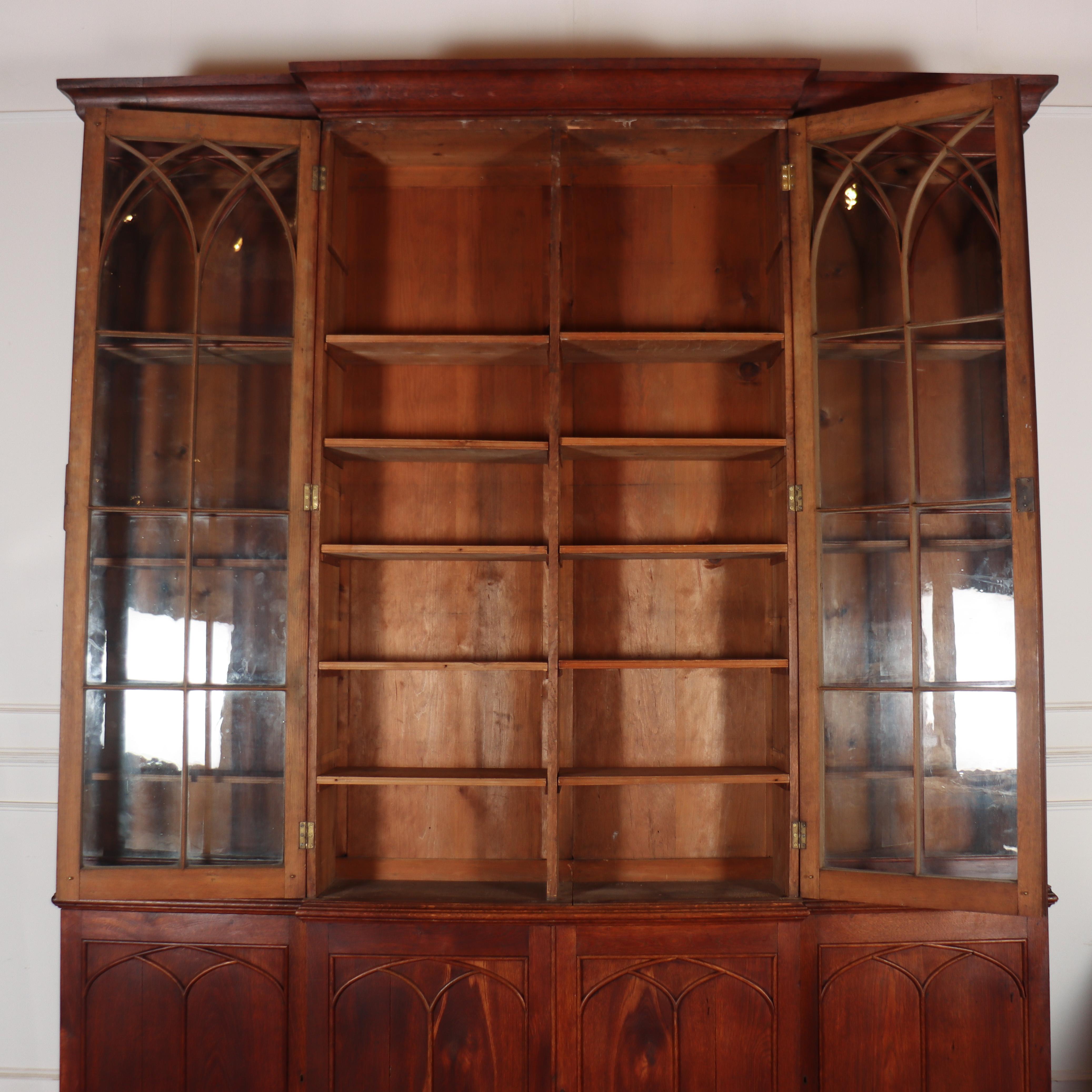 Early 19th Century English Country House Gothic Bookcase For Sale 7