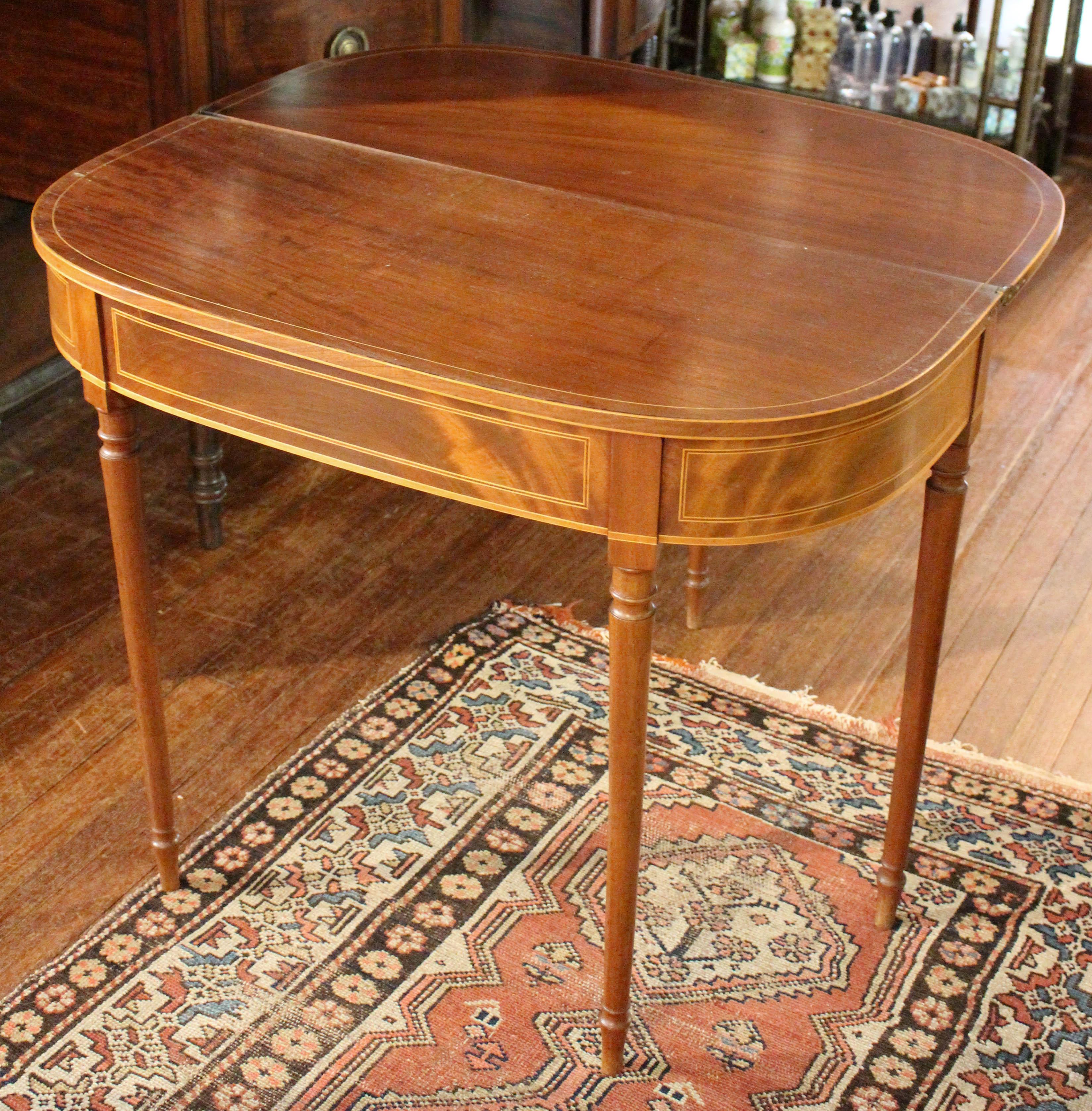 Early 19th Century English Demilune Form Tea Table 6
