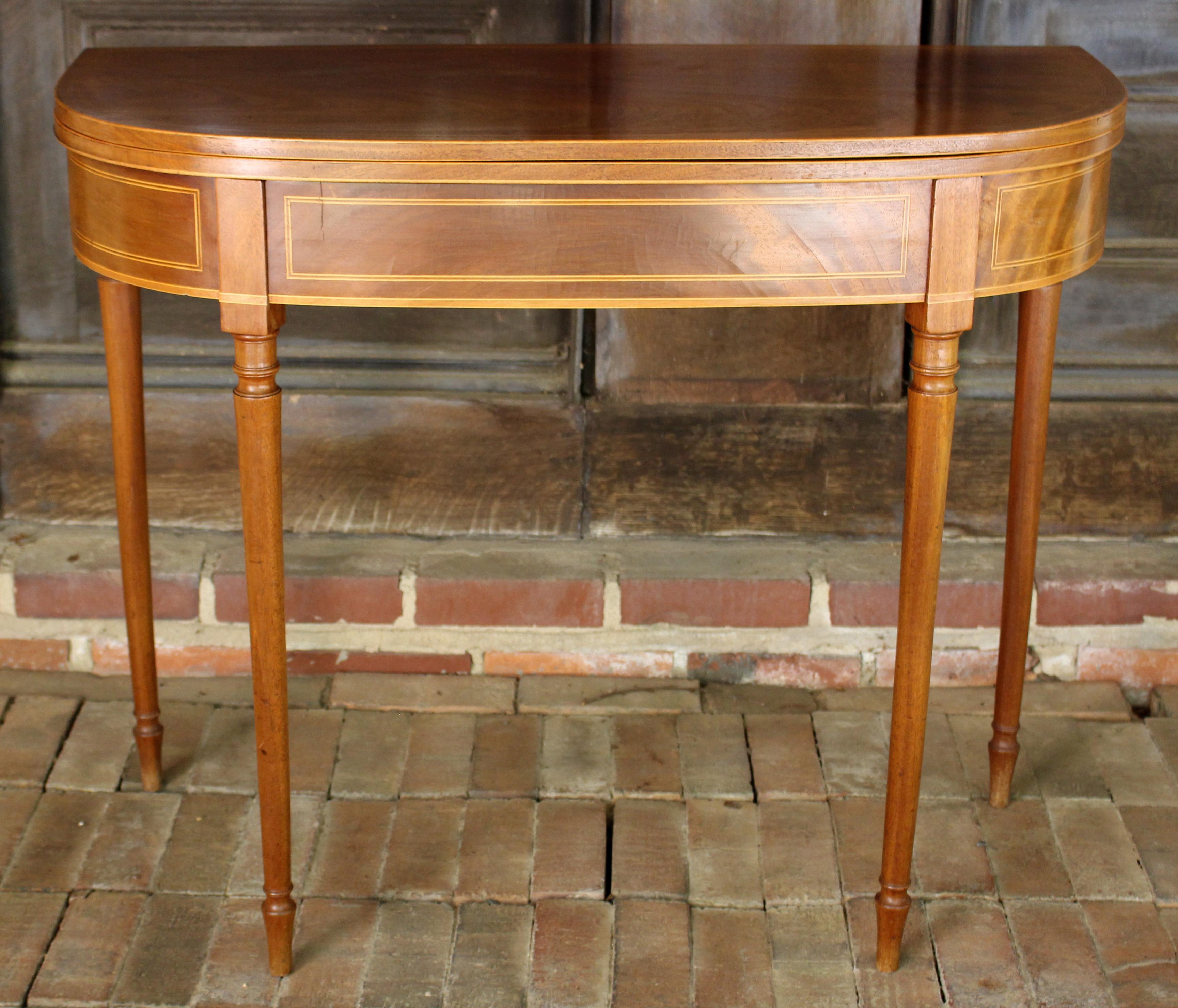 Early 19th Century English Demilune Form Tea Table 8