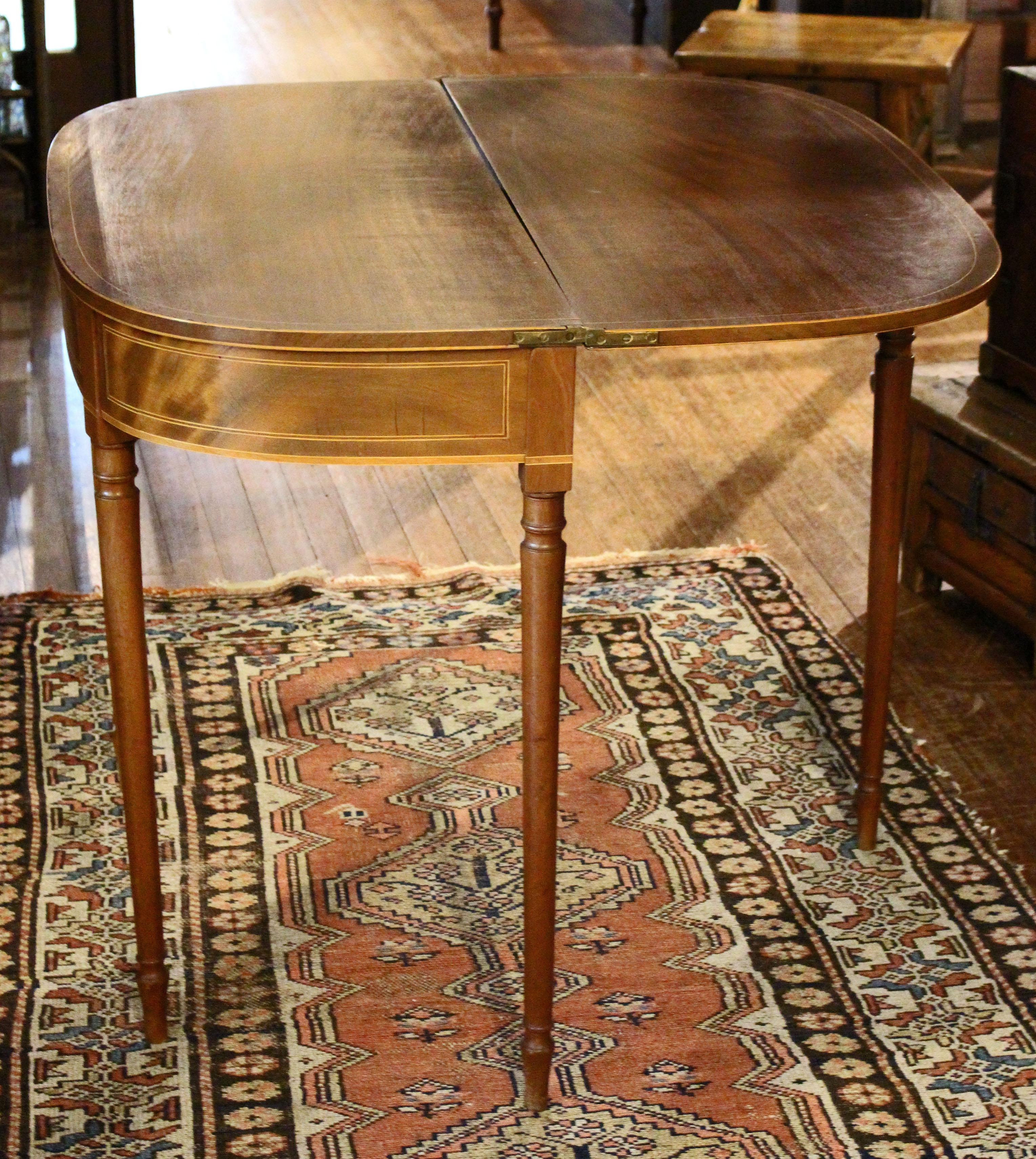 Early 19th Century English Demilune Form Tea Table 4