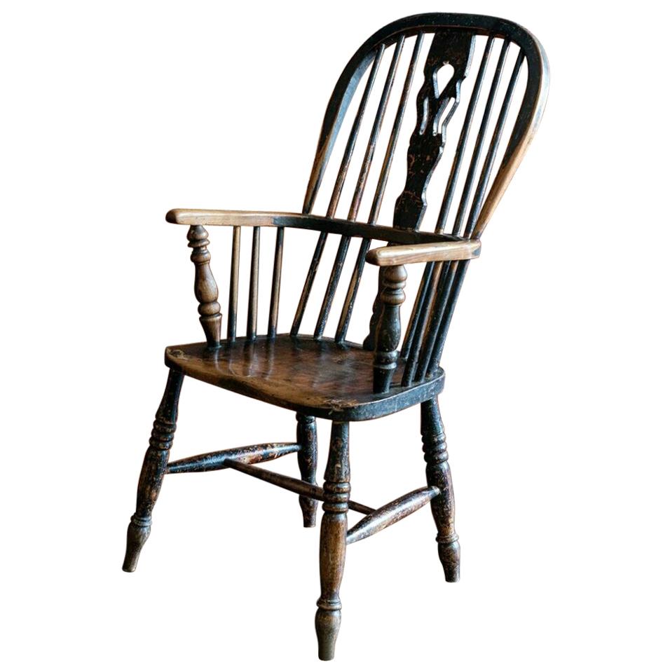 19TH C. NINE SPINDLE BACK WINDSOR CHAIR IN NATURAL STAIN SURFACE at 1stDibs windsor chair