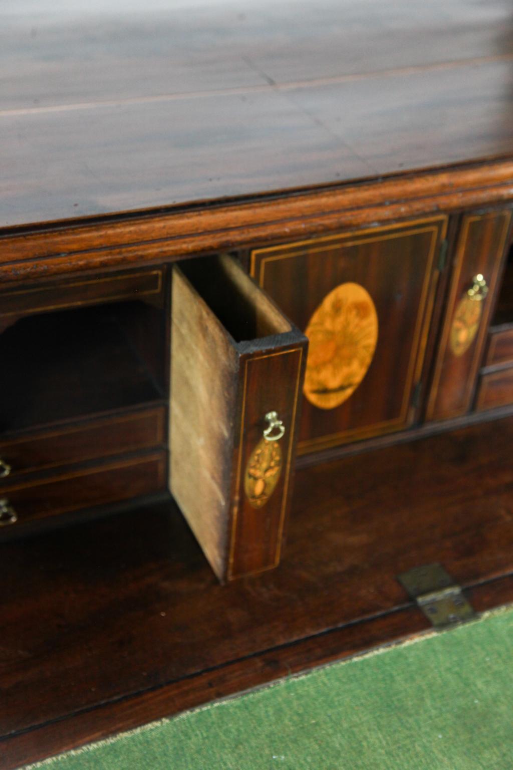 Inlay Early 19th Century English Fall Front Butler's Desk For Sale