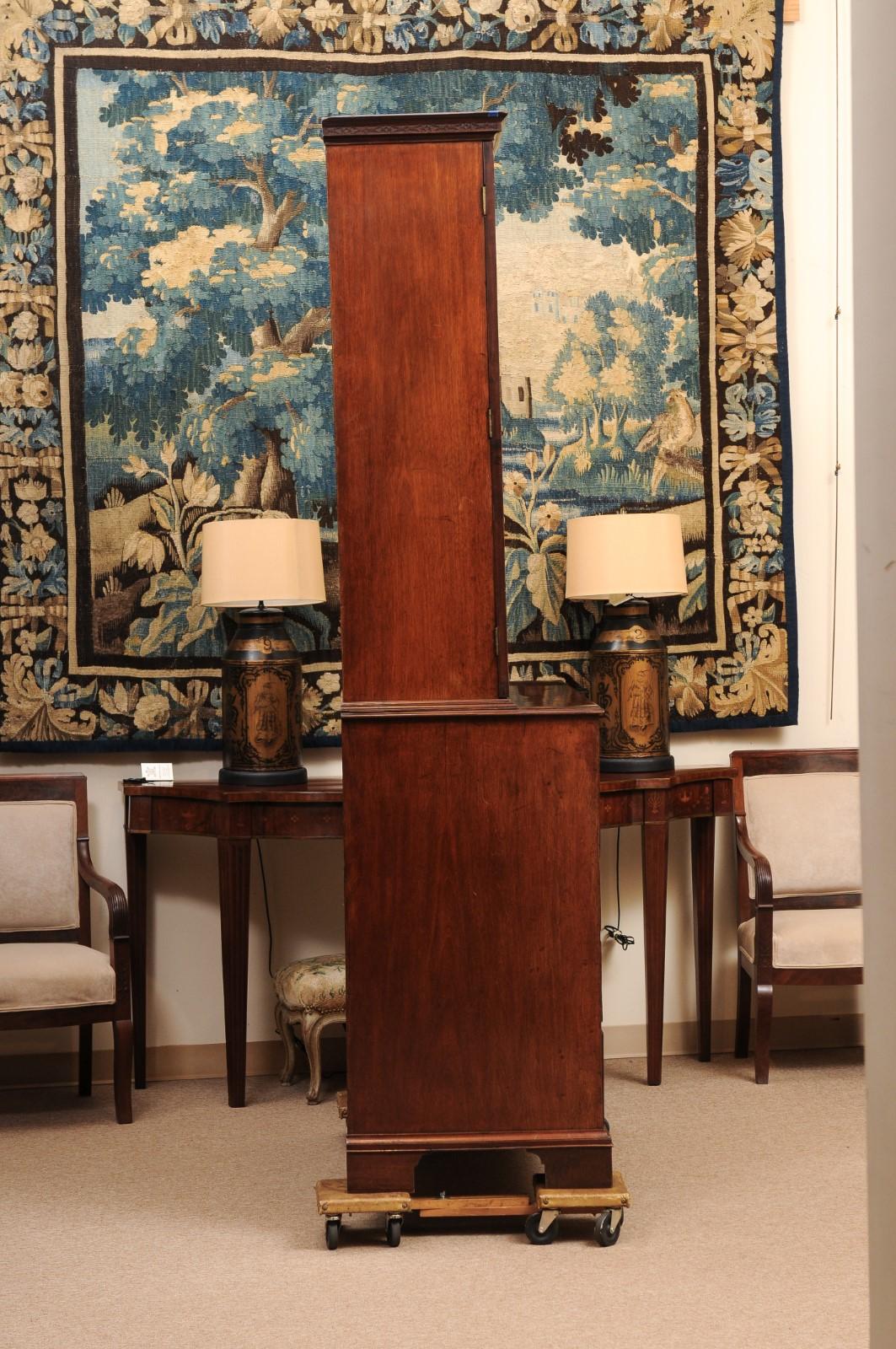 Début du 19ème siècle Anglais George III Fiddleback Mahogany Secretary Bookcase en vente 3
