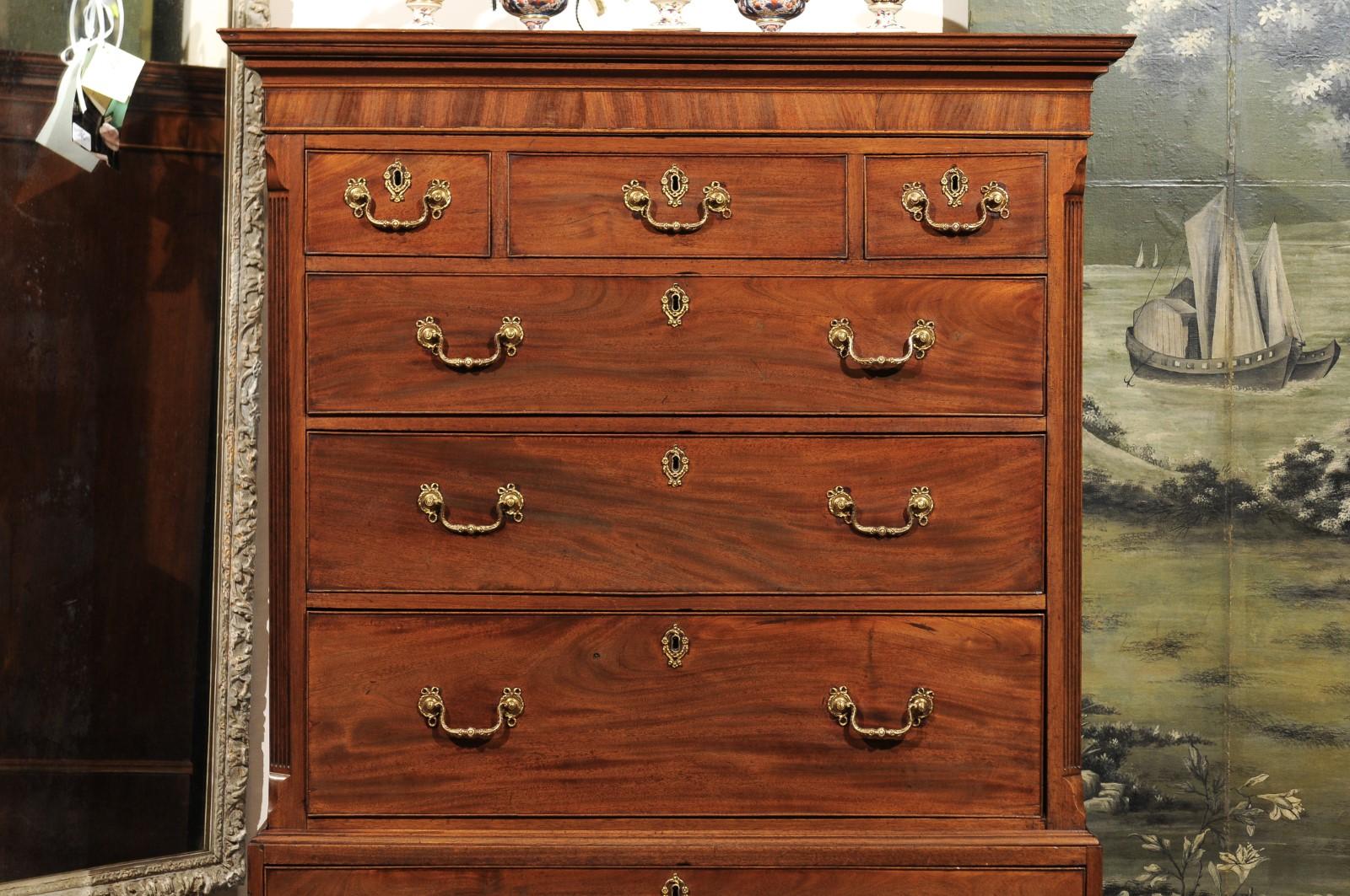 Early 19th Century English George III Mahogany English Chest on Chest 5