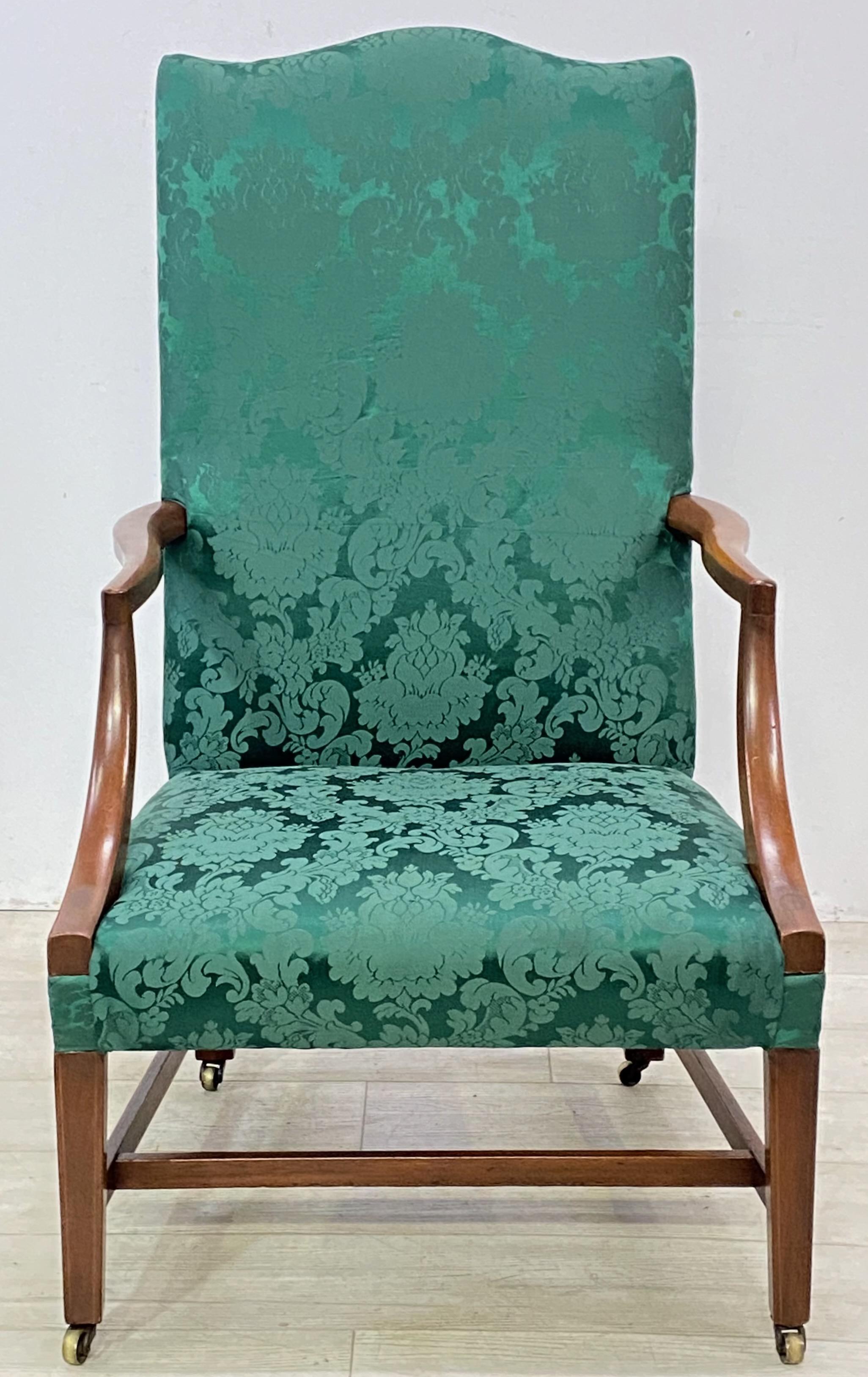 Early 19th Century English George III Mahogany Library Armchair Circa 1810 For Sale 1