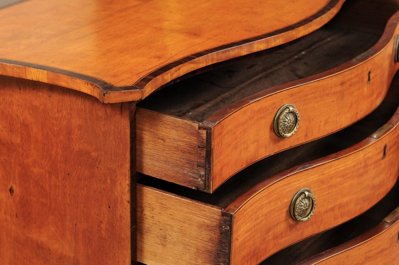 Early 19th Century English George III Satinwood Chest with 4 Drawers 5