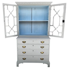 Early 19th Century English Georgian Painted Secretary Bookcase
