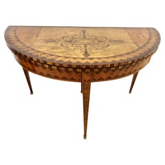 Used Early 19th Century English Inlaid Hepplewhite Card Table
