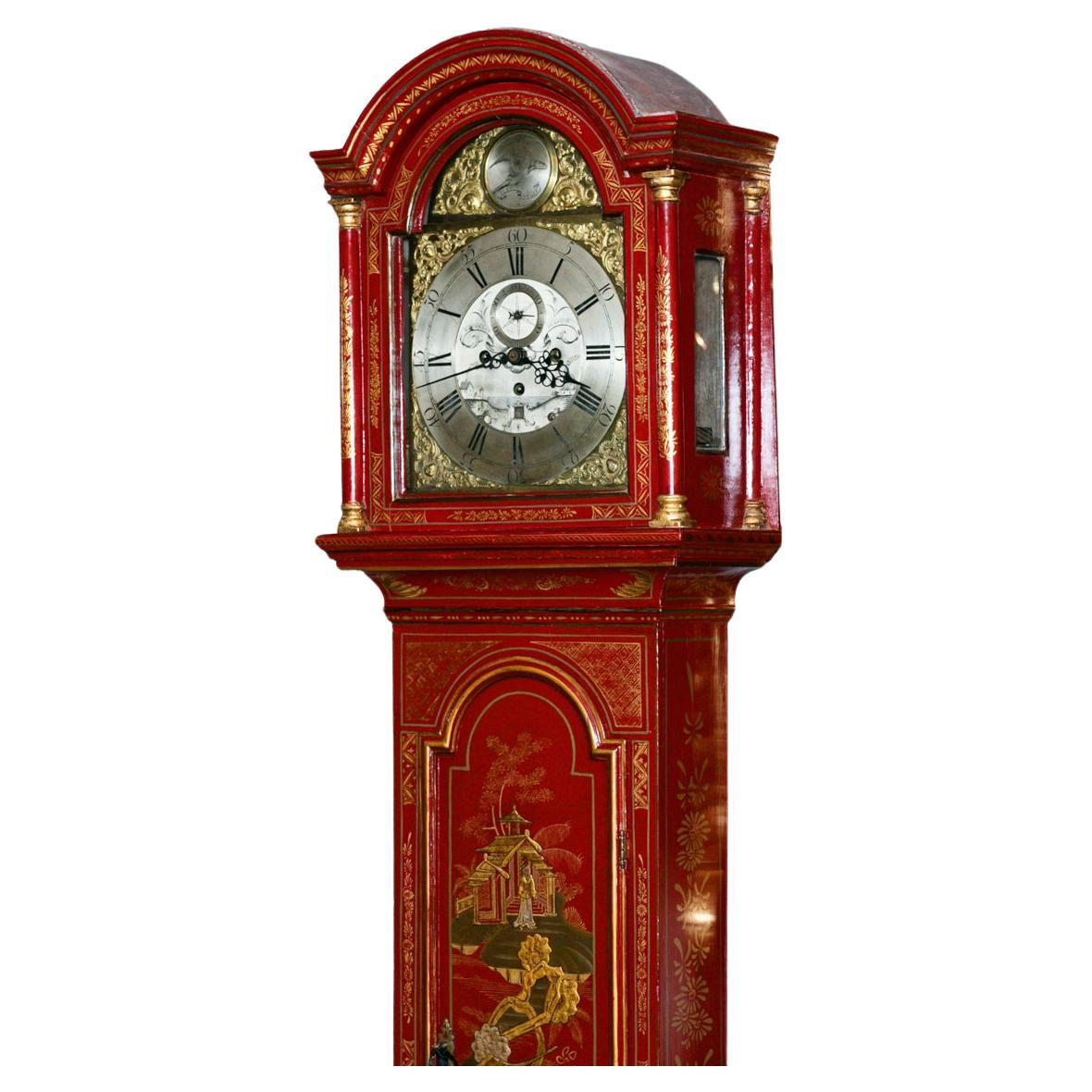 Early 19th Century English Japanned Grandfather Clock