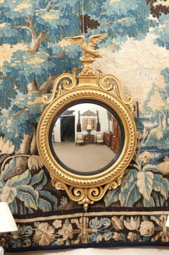 Early 19th Century English Large Bull’s Eye Convex Mirror