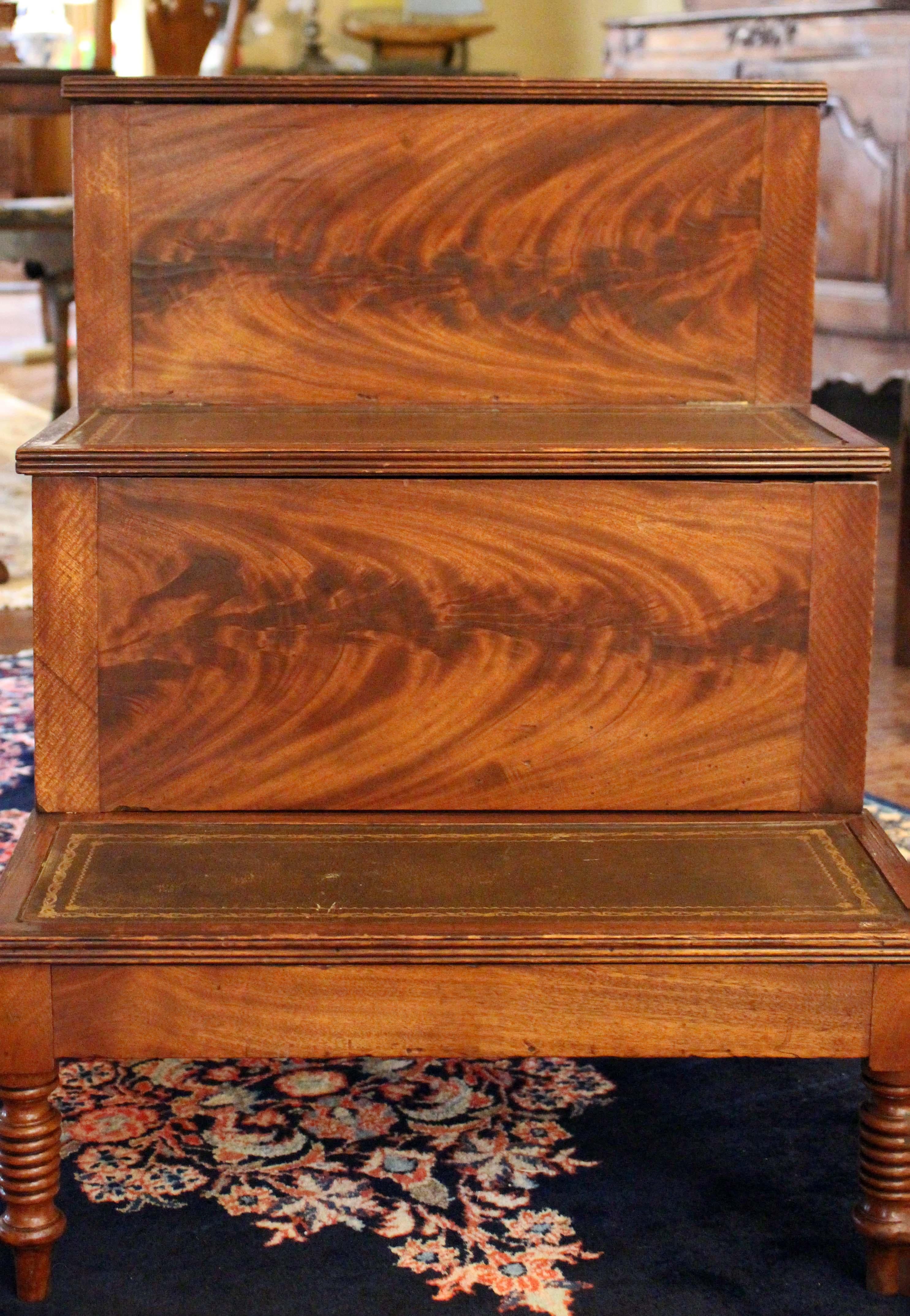 Early 19th Century English Library Steps, Regency Design and Period 4