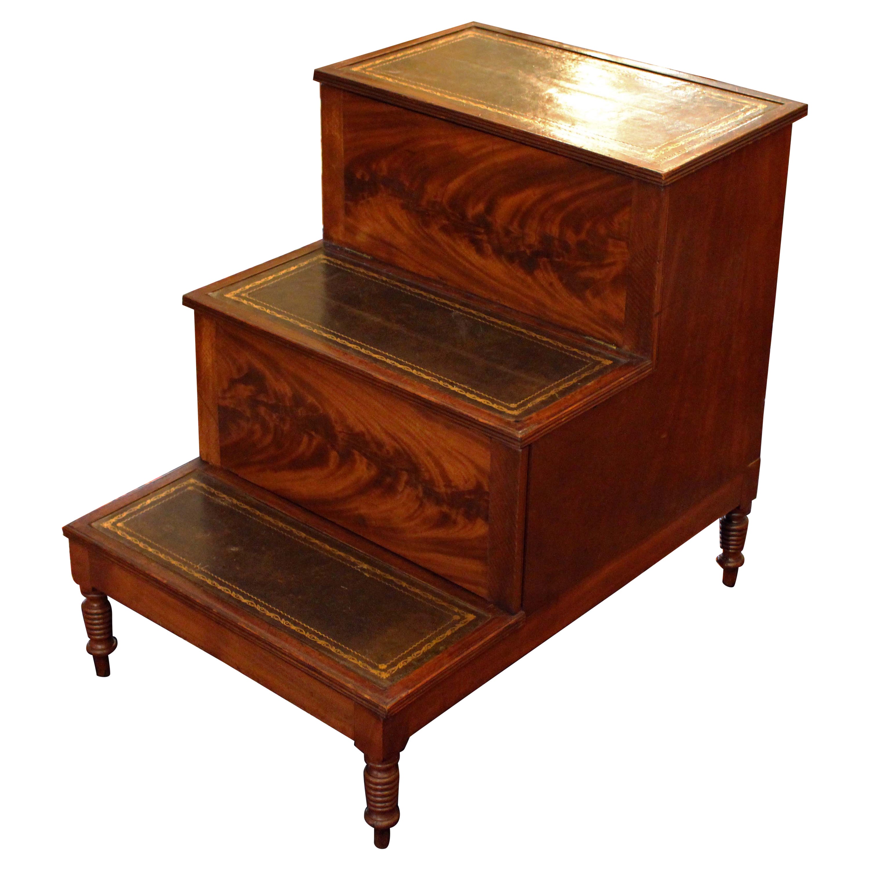Early 19th Century English Library Steps, Regency Design and Period