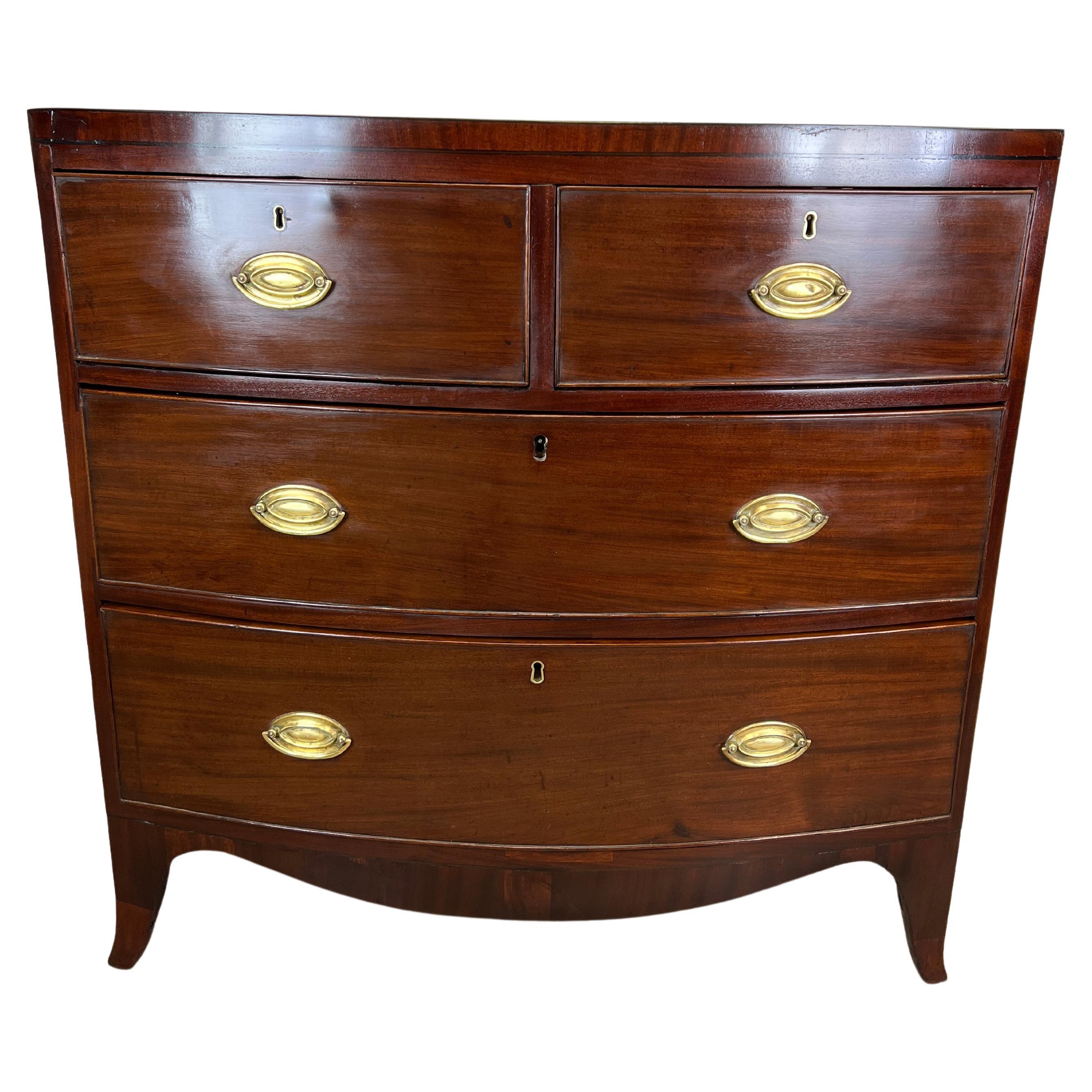 Early 19th Century English Mahogany Bow Front Chest of Drawers
