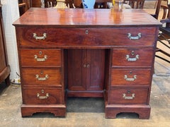 Early 19th Century English Mahogany Campaign Kneehole Desk