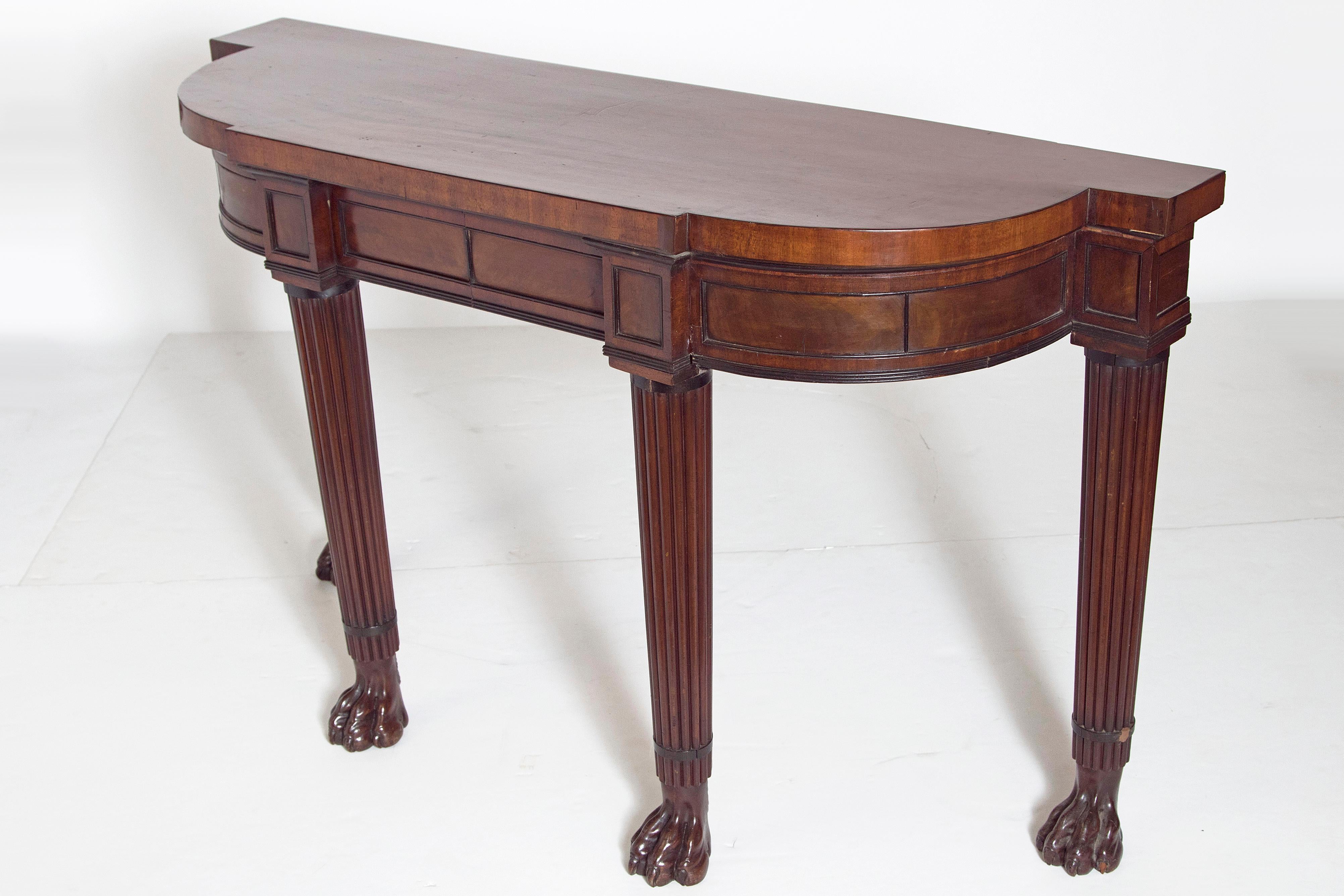 Early 19th Century English Mahogany Console Table 1