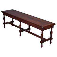 Early 19th Century English Mahogany Hall Bench Antique Early 19th Century English Mahogany Hall Bench