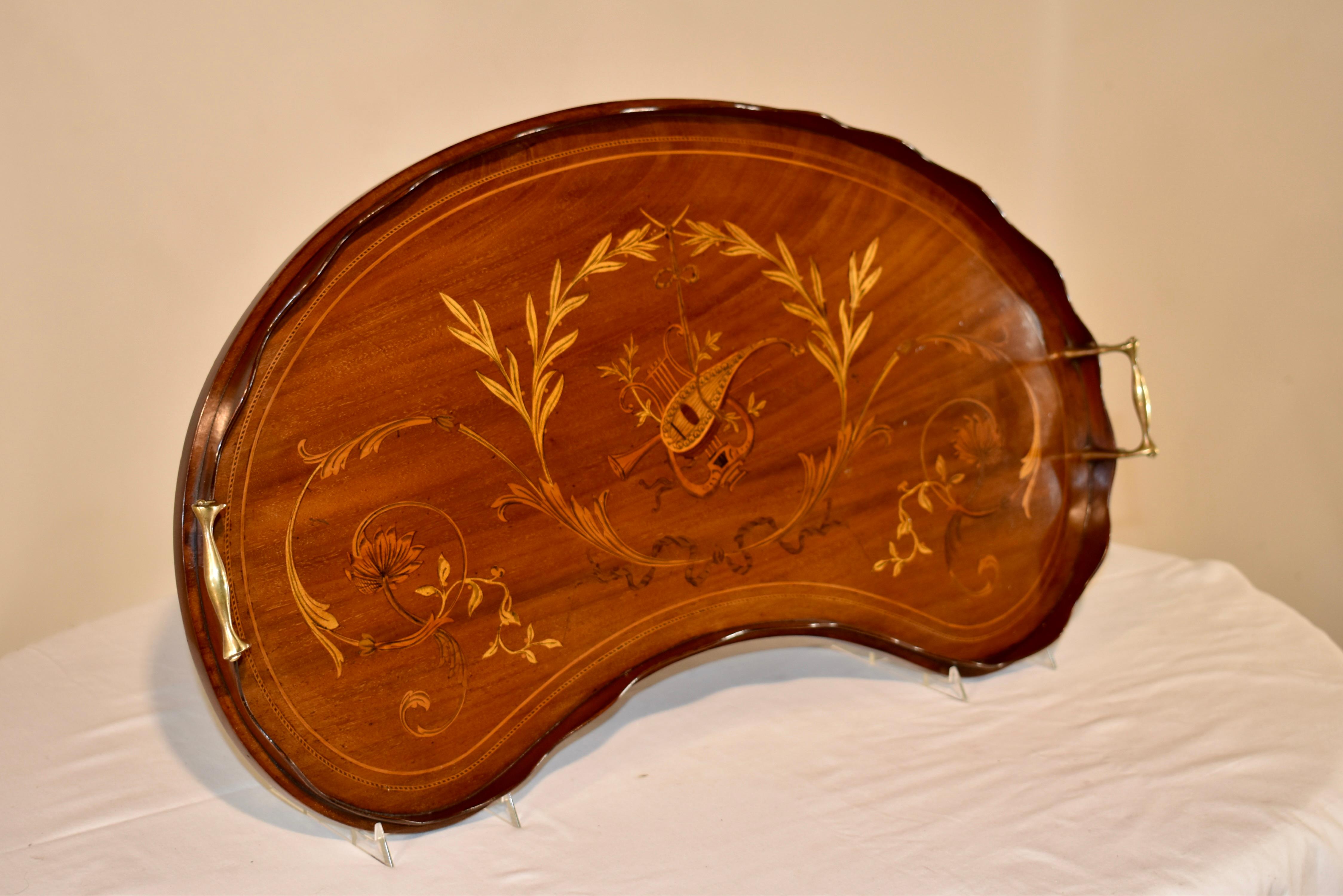 Early 19th Century English Mahogany Inlaid Tray For Sale 5