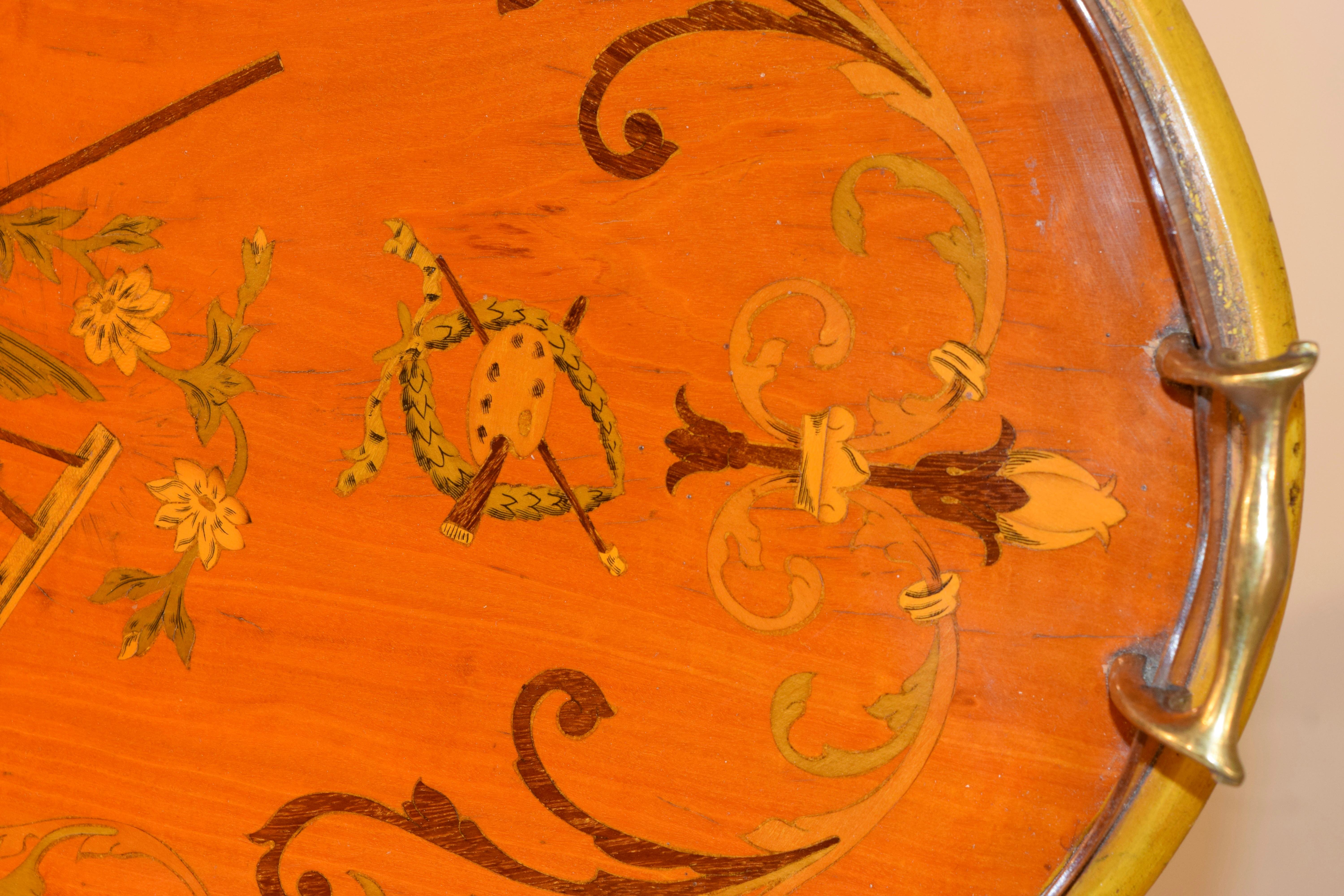Early 19th Century English Mahogany Inlaid Tray For Sale 3