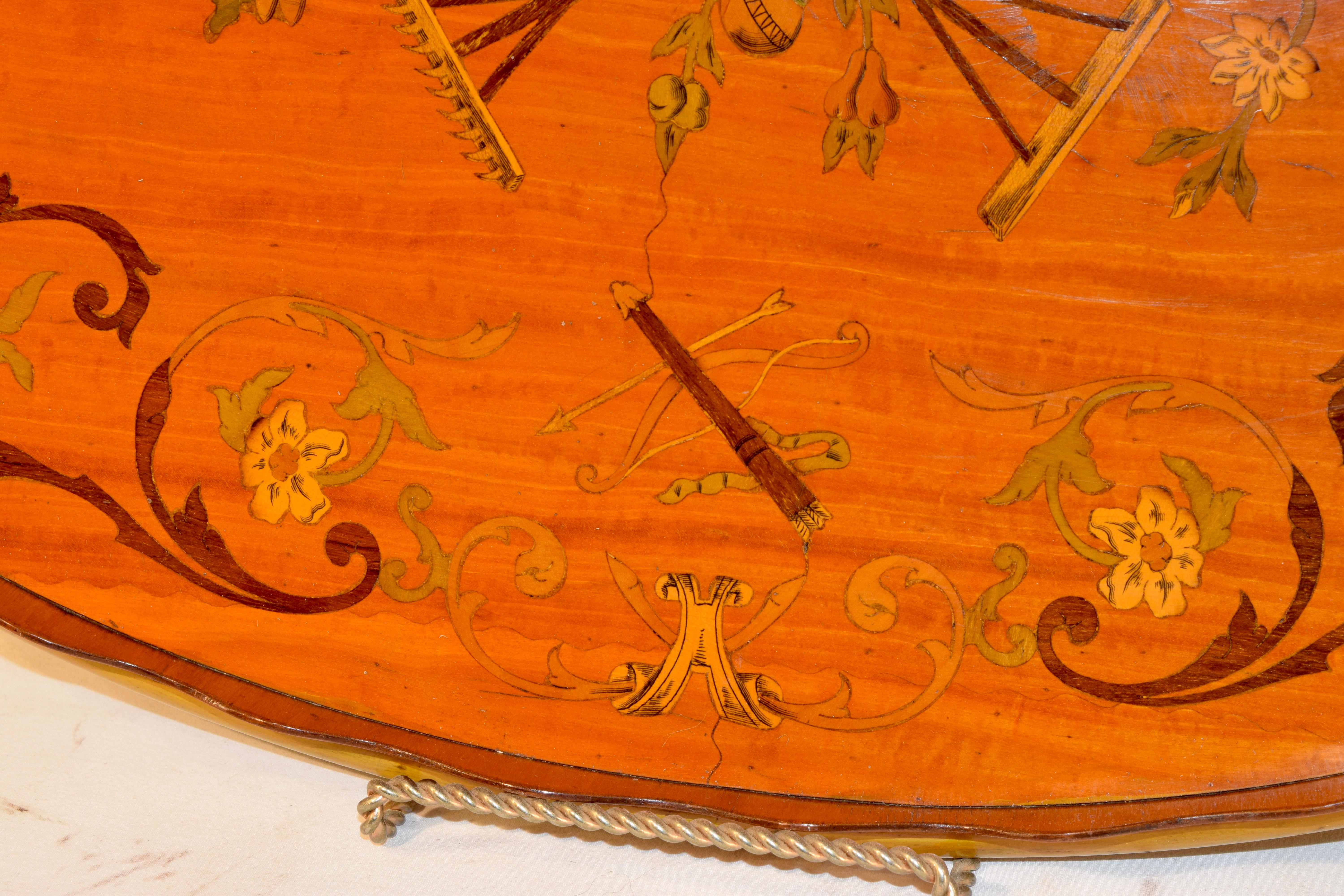 Early 19th Century English Mahogany Inlaid Tray For Sale 5