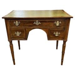 Early 19th Century English Mahogany Leather Top Dressing Table or  Lowboy