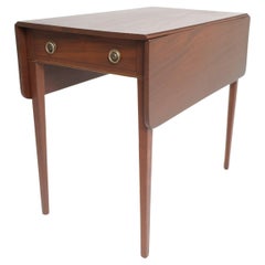 Early 19th Century English Mahogany Pembroke Table with Brass Ring Pulls