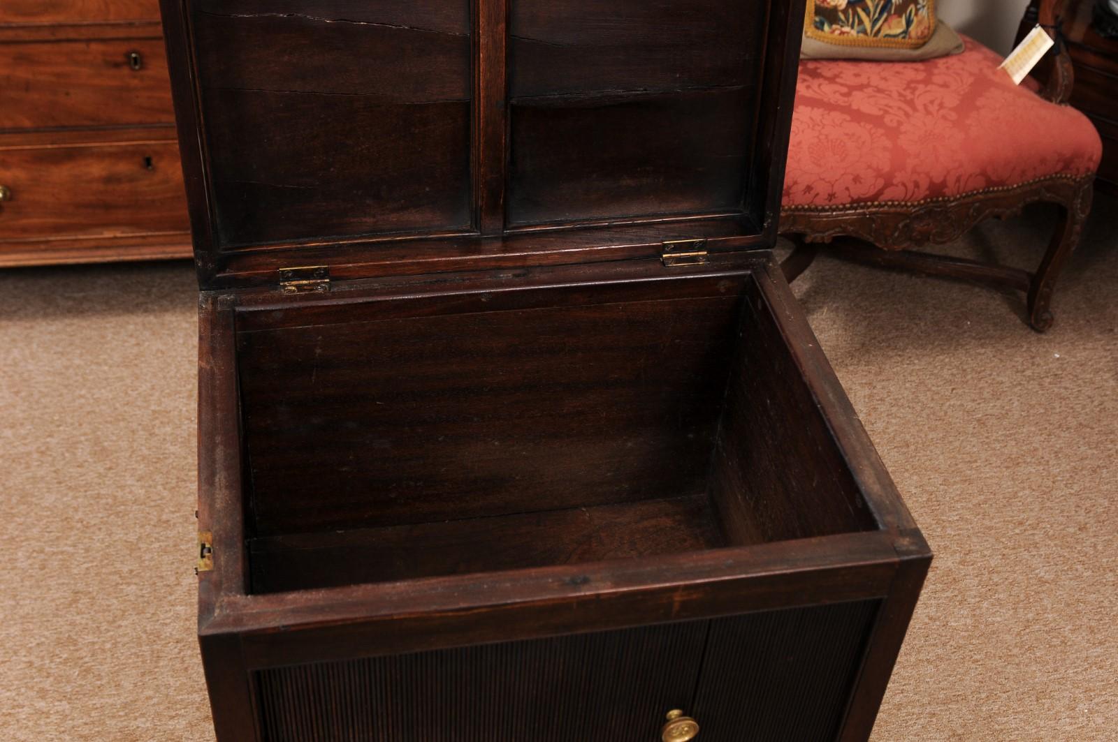 Early 19th Century English Mahogany Side Cabinet with Tamboor Door, Lift Top  For Sale 7
