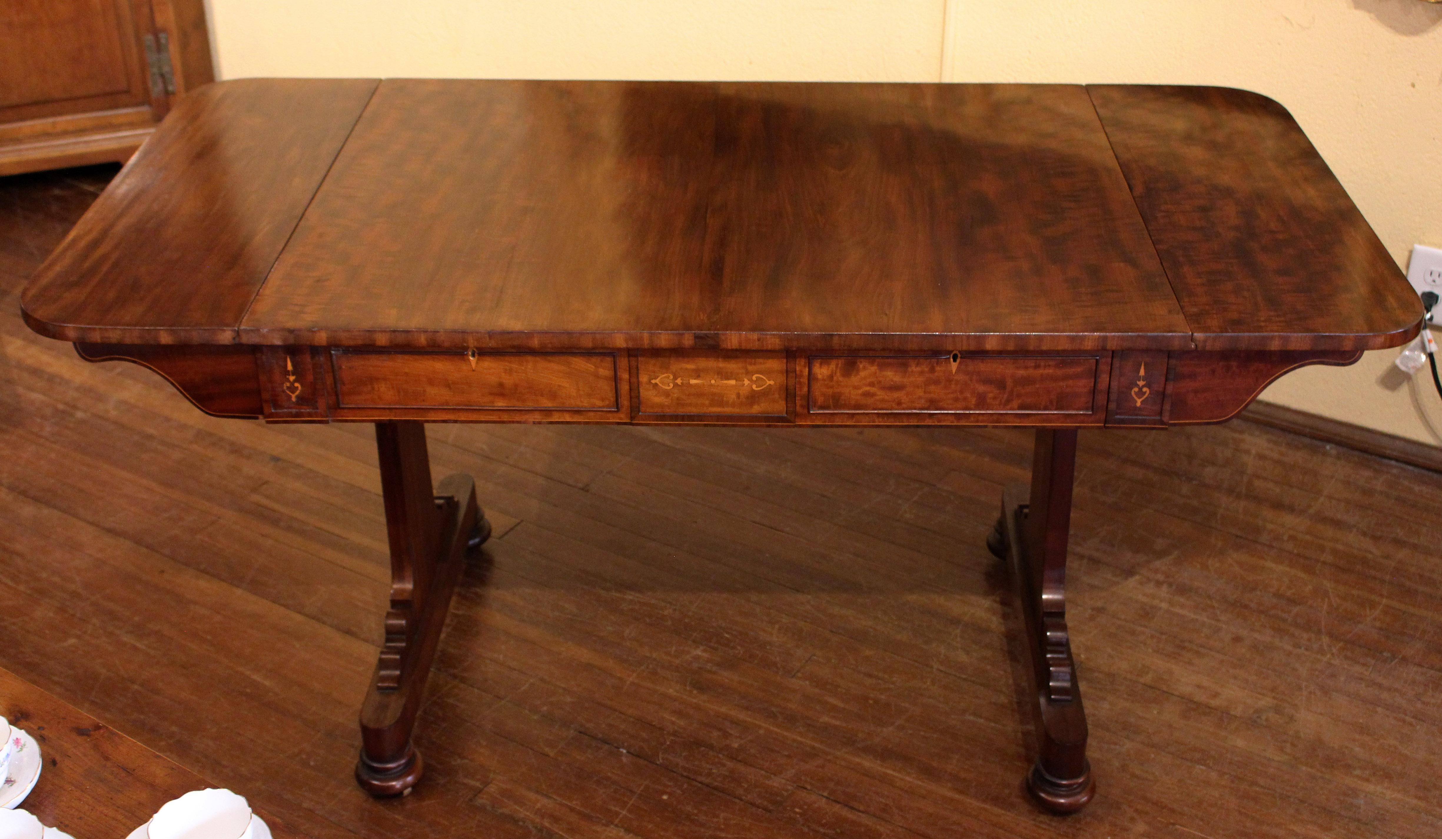 George IV Early 19th Century English Mahogany Sofa Table For Sale