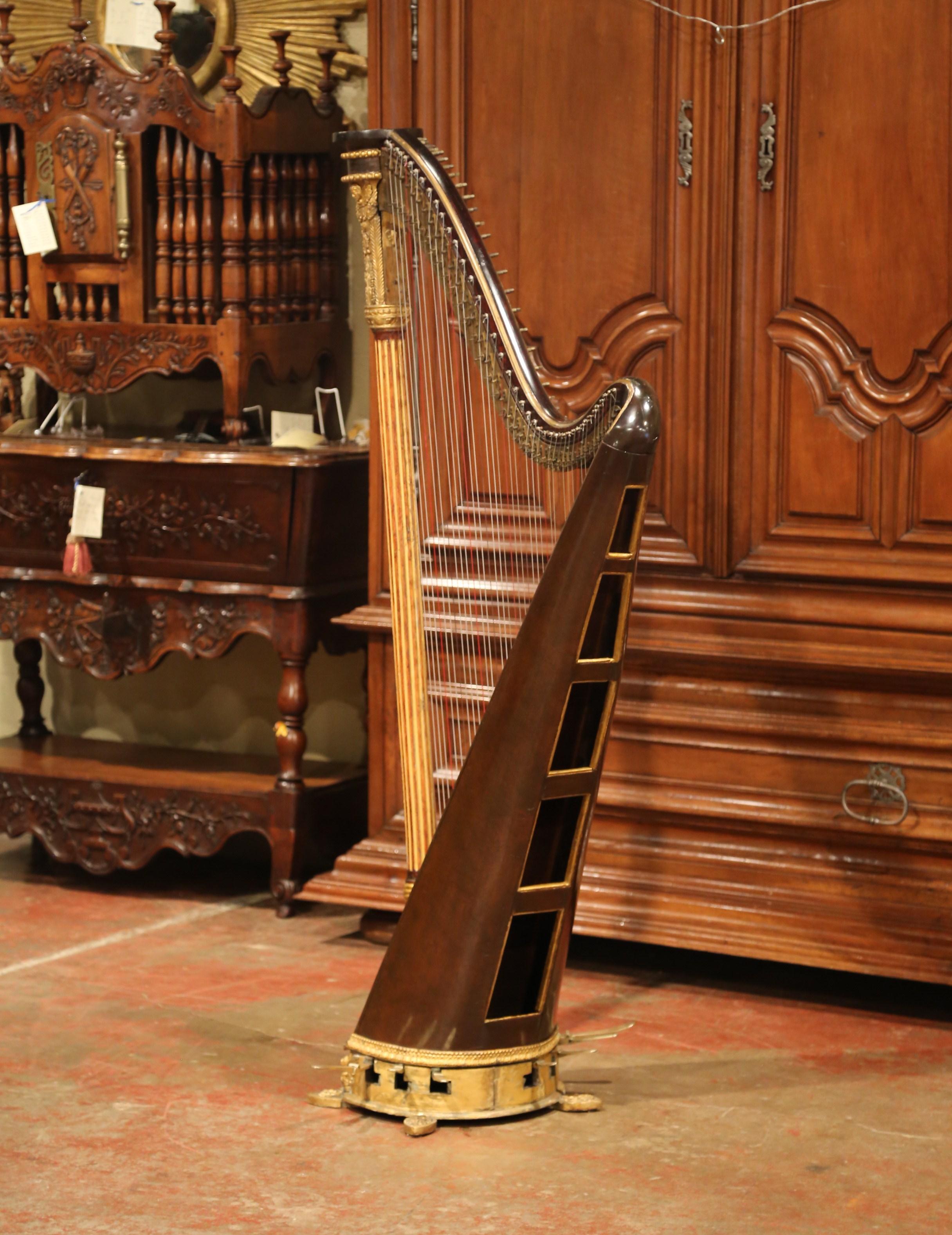 Early 19th Century English Maple and Gilt Bronze Double-Action Harp by J. Erat 3