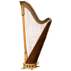 Harpe anglaise du début du XIXe siècle en érable et bronze doré à double action par J. Erat