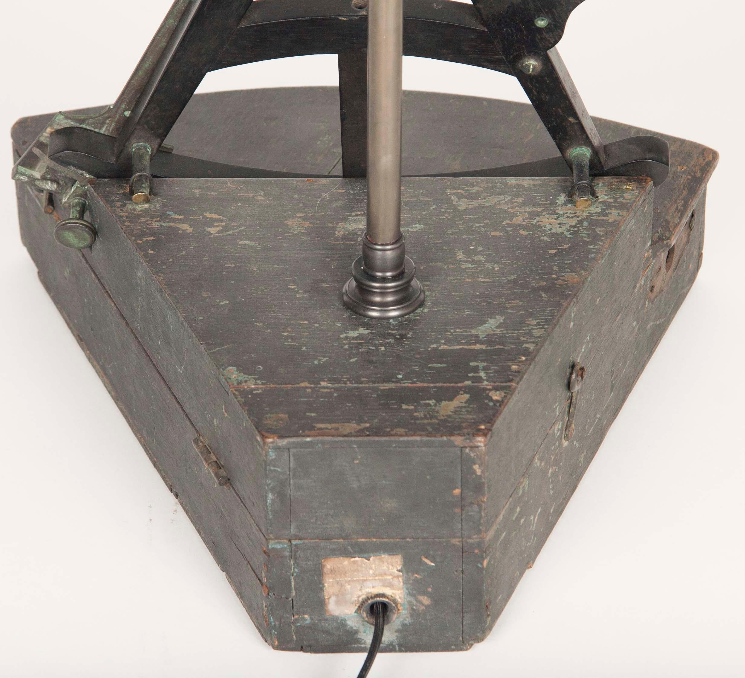 Englischer Oktant aus dem frühen 19. Jahrhundert jetzt als Tischlampe 5