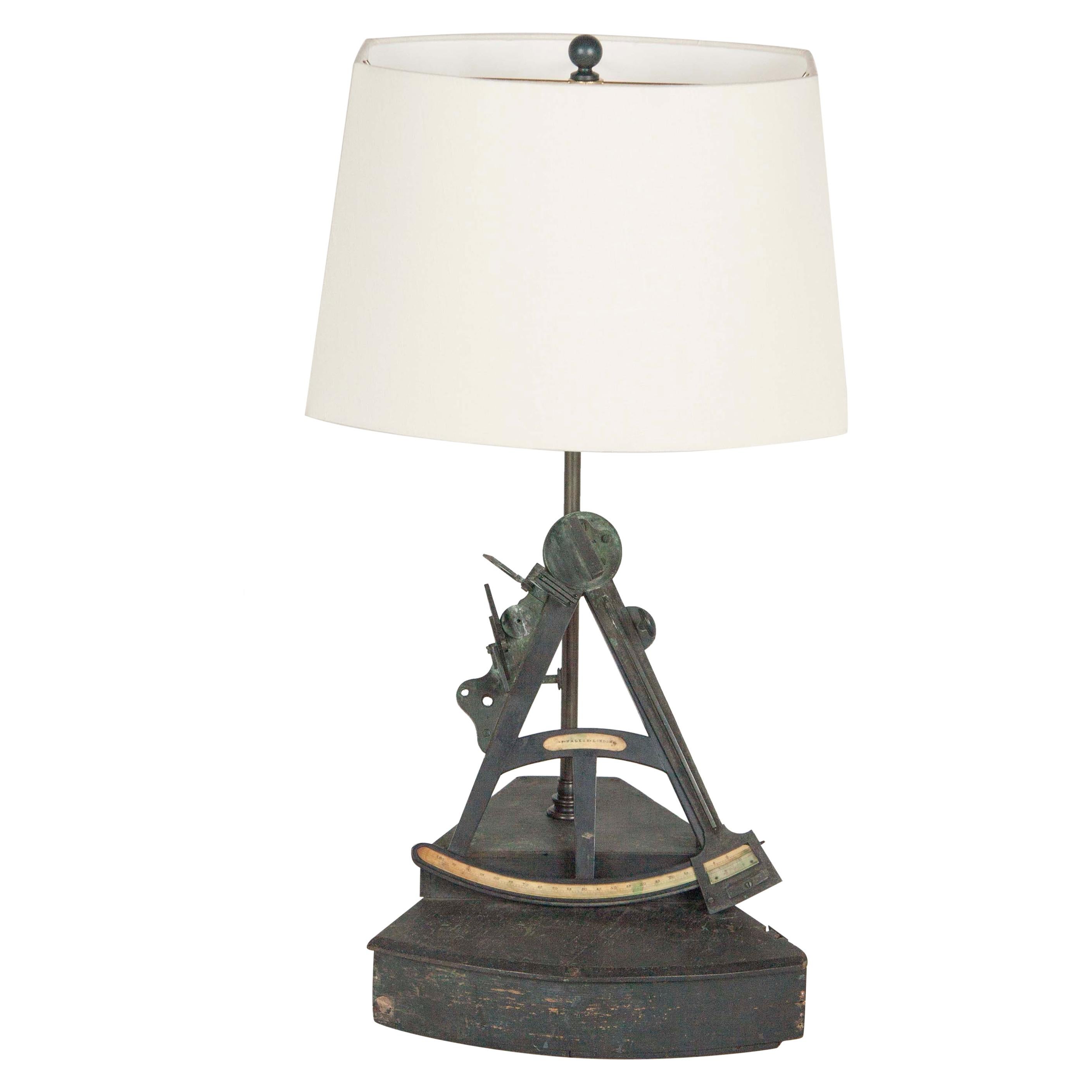 Early 19th Century English Maritime Octant now as Table Lamp