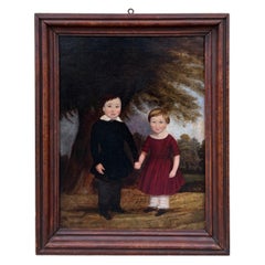 Early 19th Century English Naive School Painting of Children