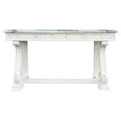 Early 19th Century English Neoclassical White Marble Top Console