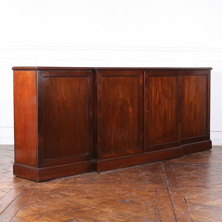 French Early 19th Century English Oak Breakfront Credenza