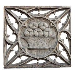 Early 19th Century English Oak Gothic Open Tracery