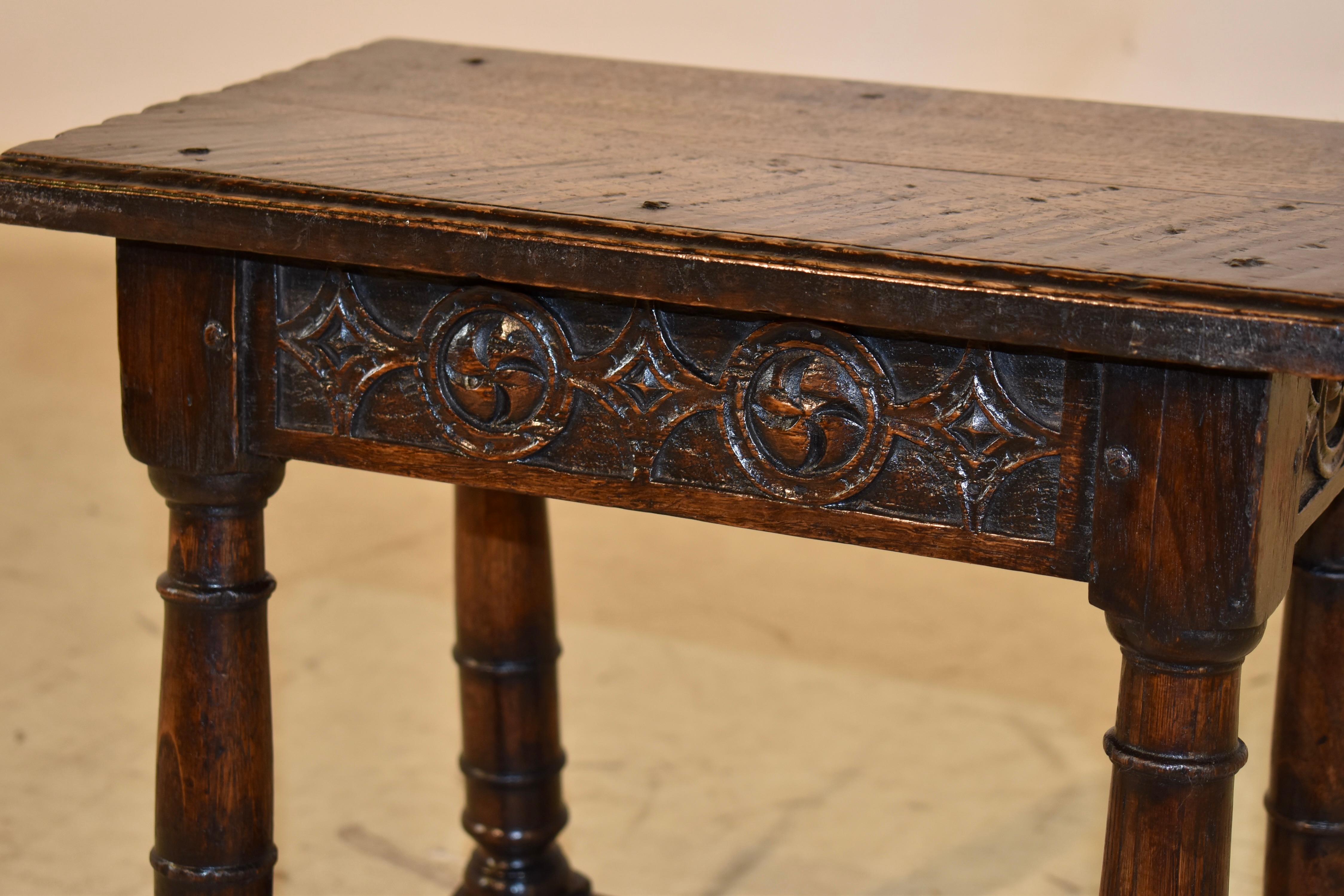 Early 19th Century English Oak Joint Stool In Good Condition For Sale In High Point, NC