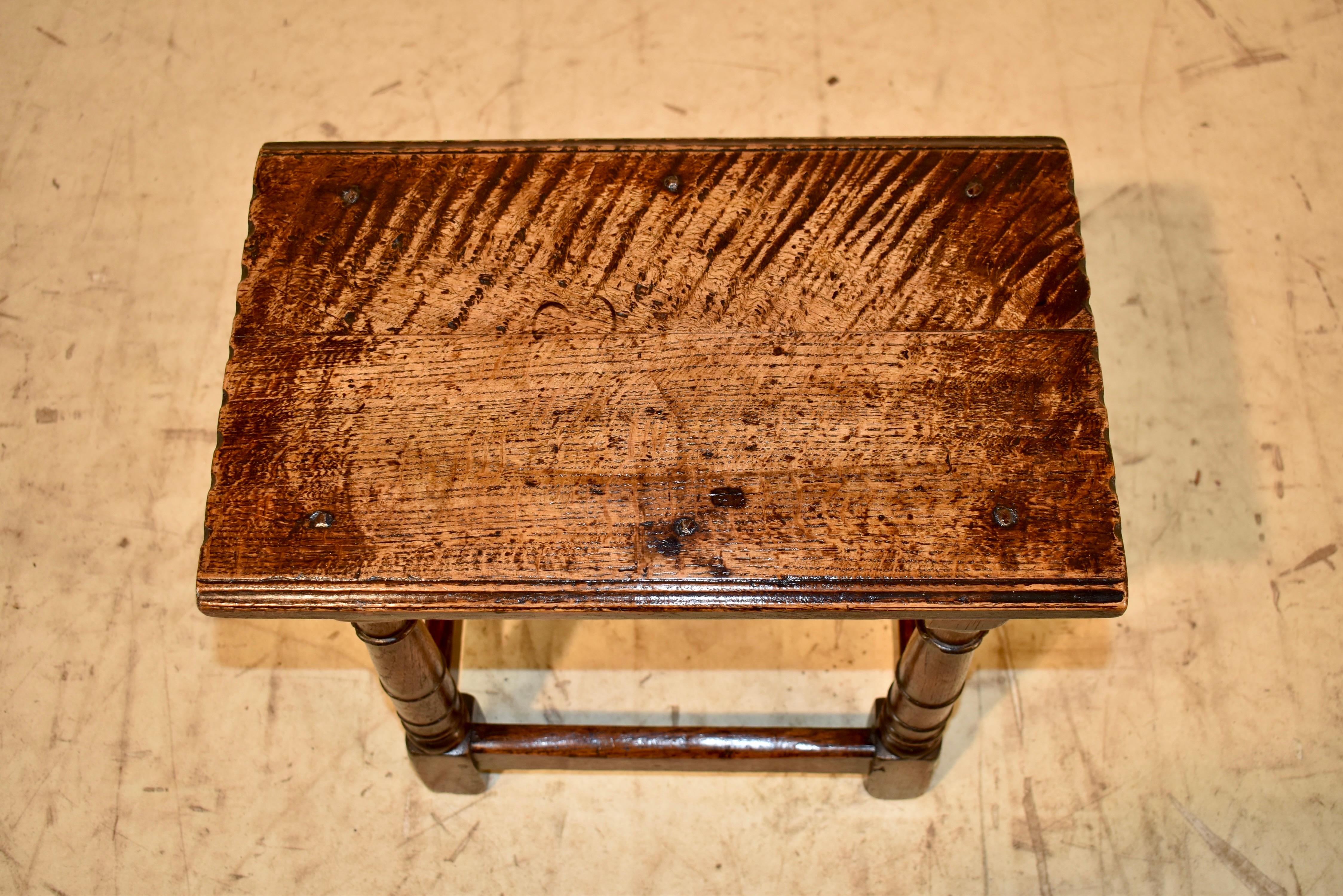 Early 19th Century English Oak Joint Stool For Sale 2