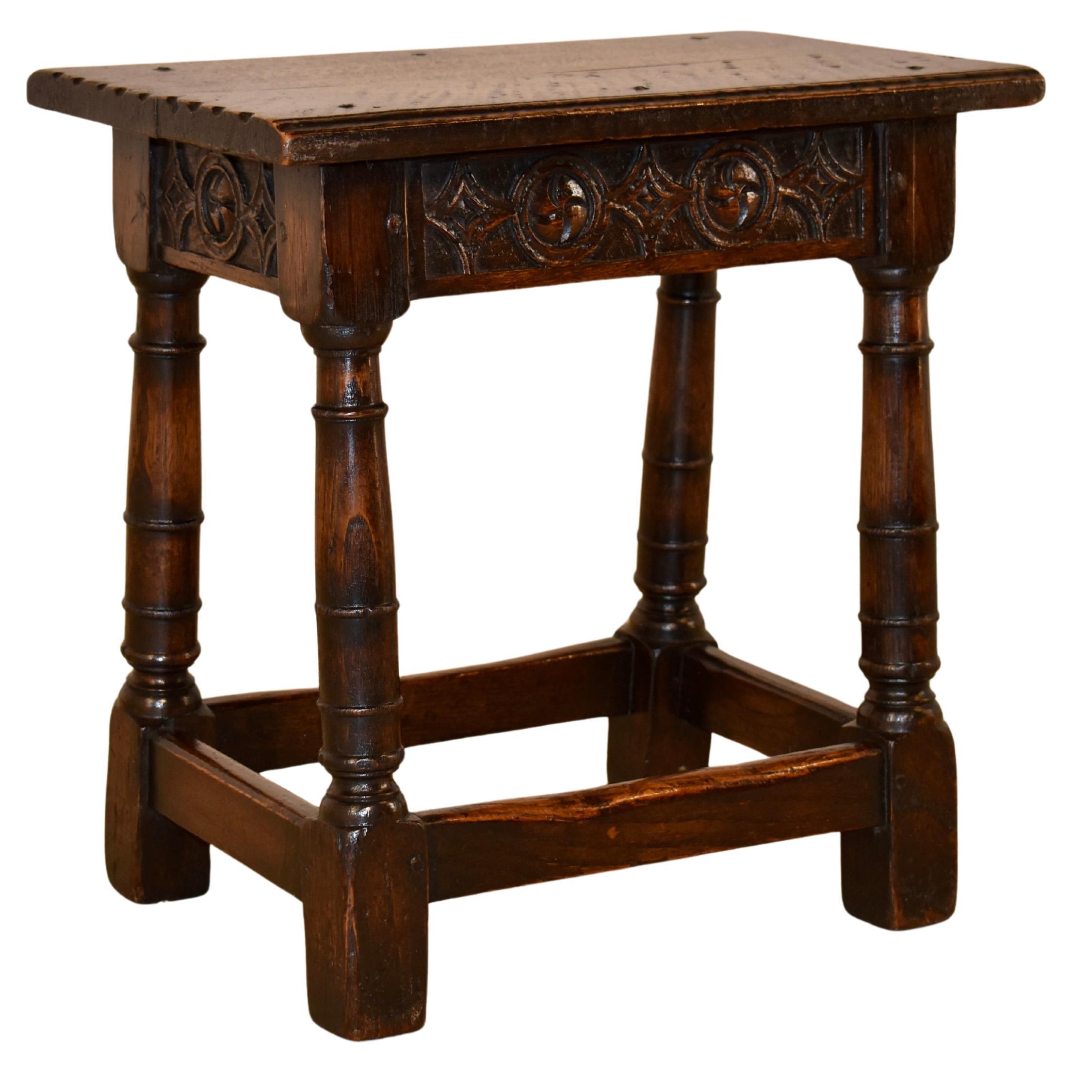 Early 19th Century English Oak Joint Stool For Sale