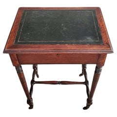 Early 19th Century English Oak Leather Writing Table