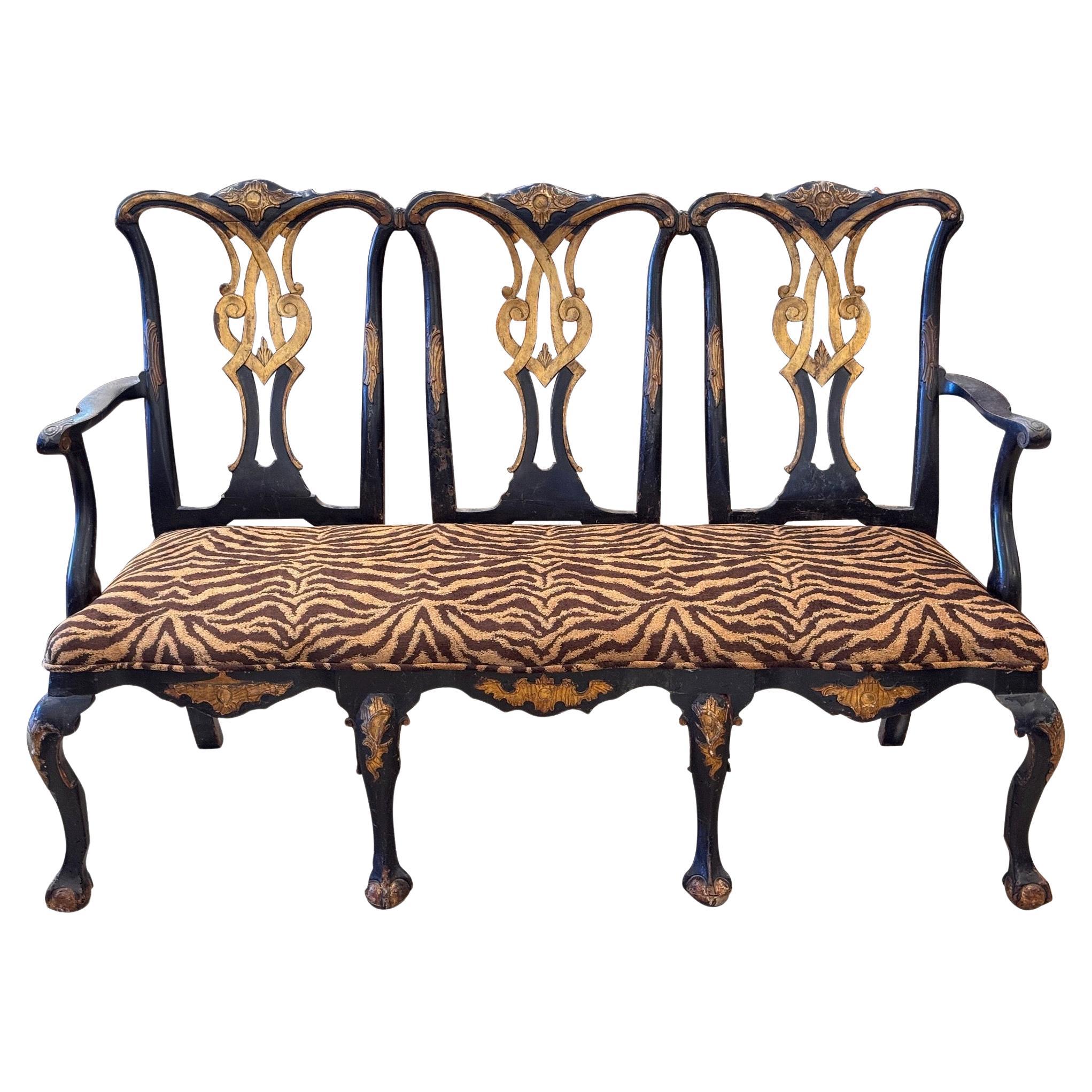 Early 19th Century English Paint and Parcel Gilt Settee