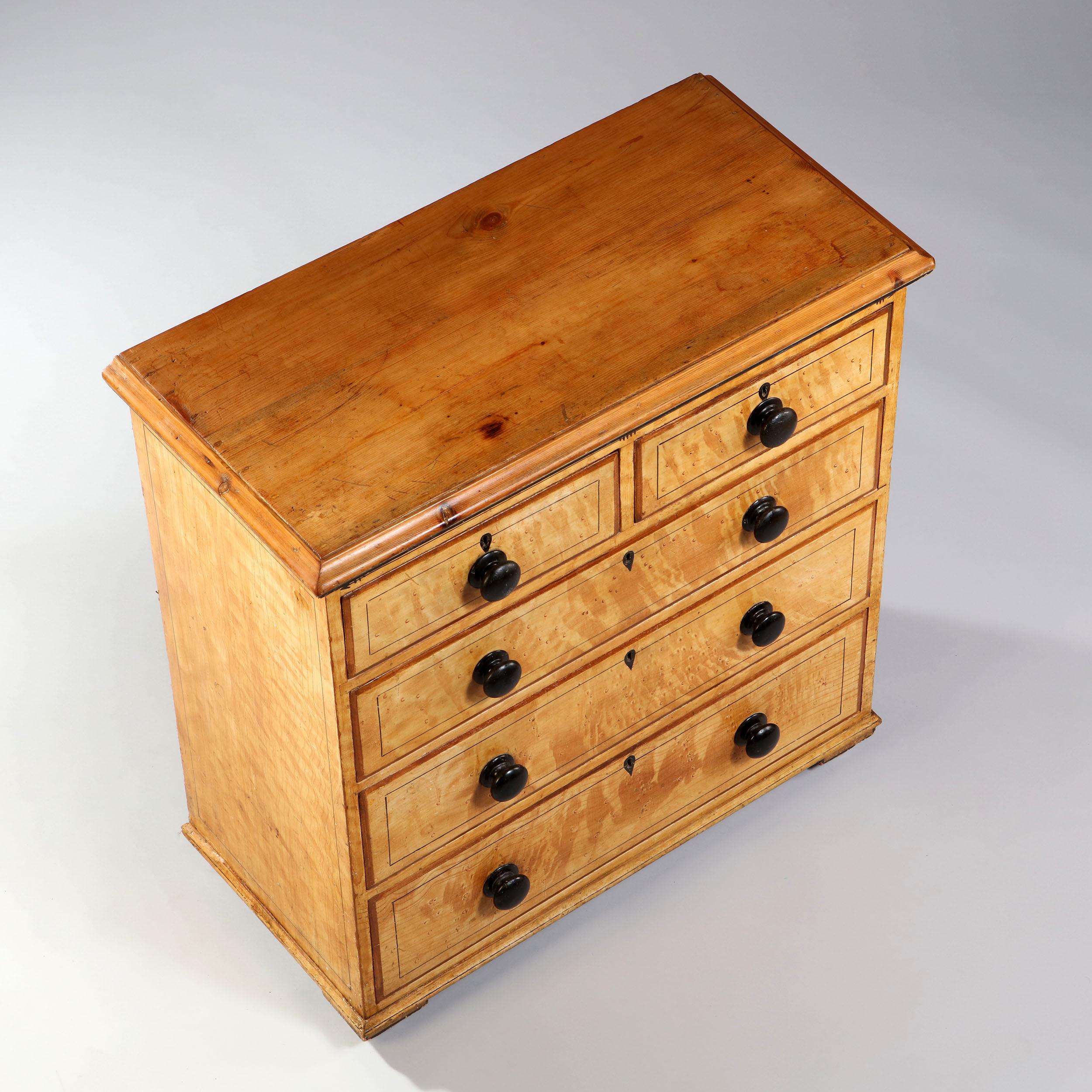 Hand-Painted Early 19th Century English Painted Chest of Drawers