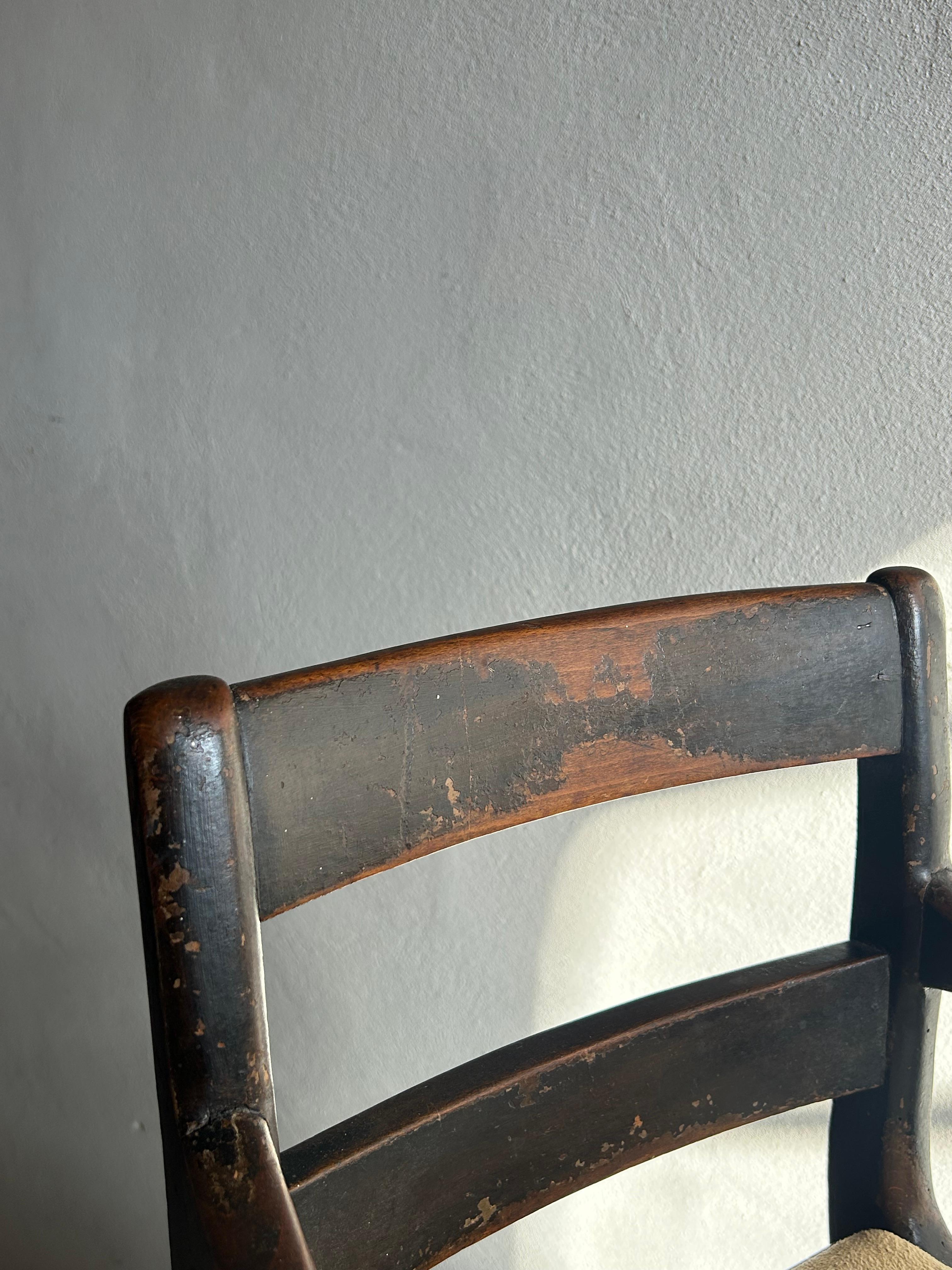 Hand-Crafted Early 19th Century English Painted Mahogany Children’s Armchair, England 1830’s For Sale