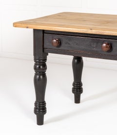 Table de ferme anglaise en pin du début du XIXe siècle