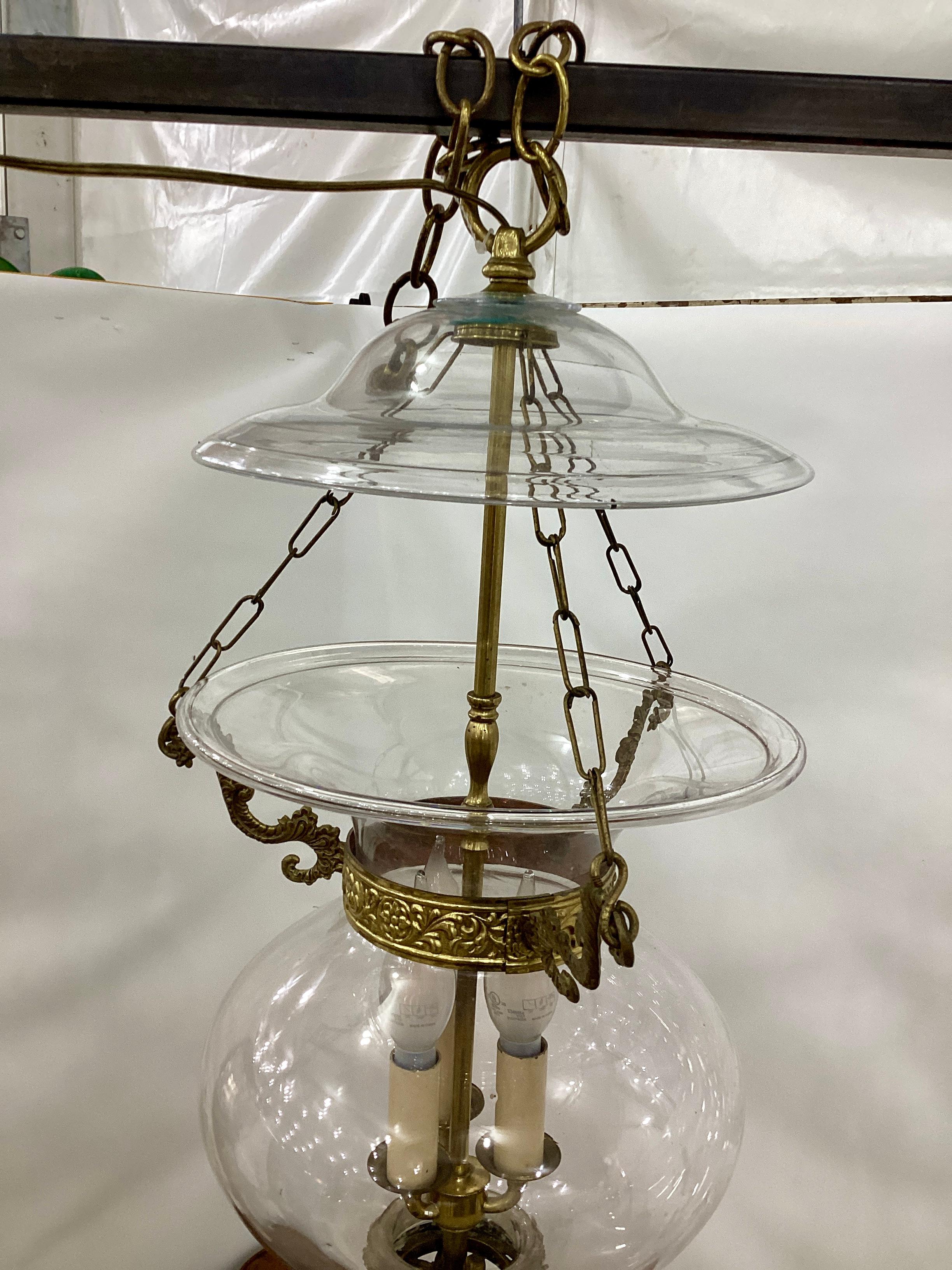 Early 19th Century English Regency Clear Glass Bell Jar Lantern  For Sale 2