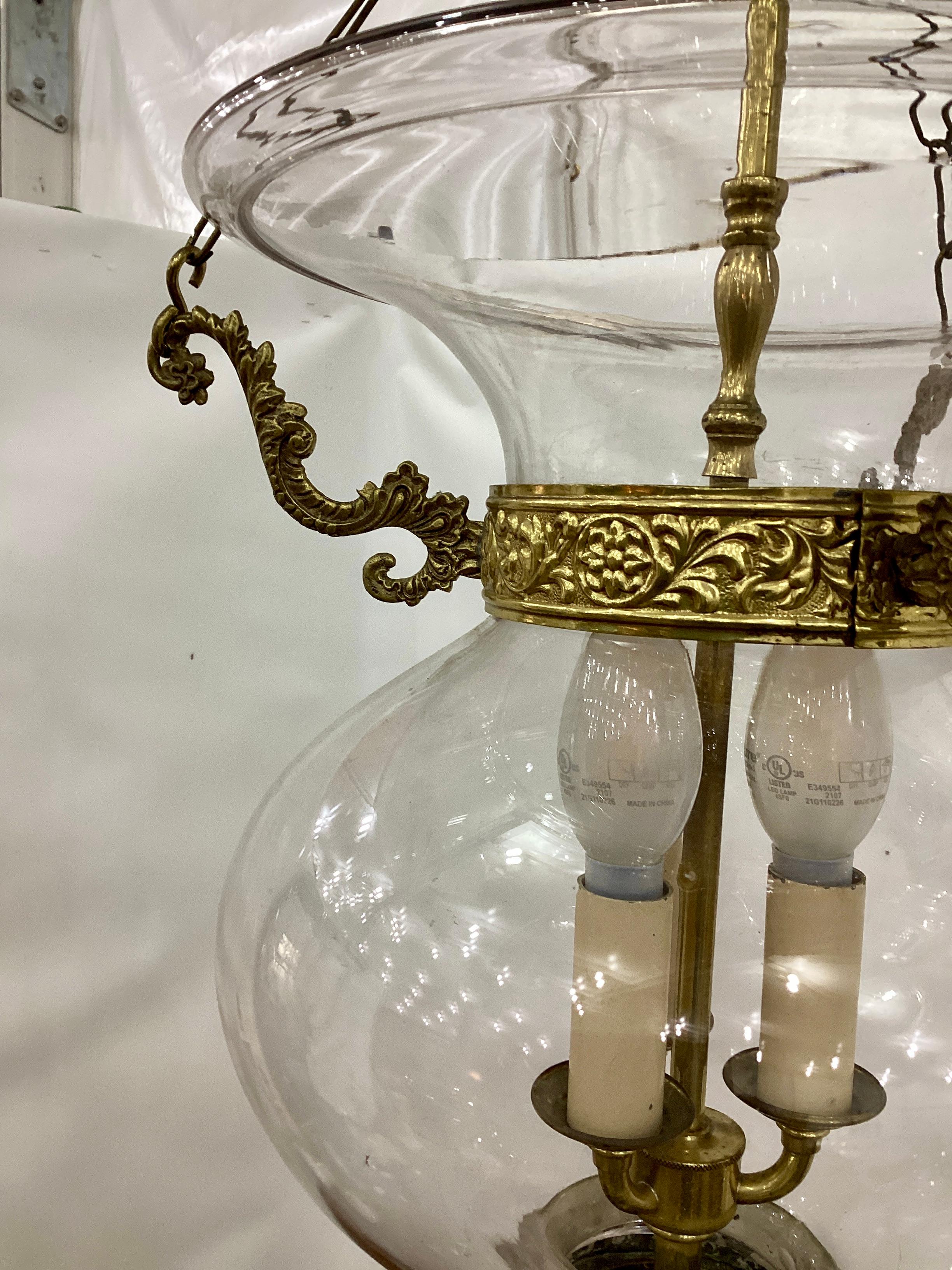 Early 19th Century English Regency Clear Glass Bell Jar Lantern  For Sale 3