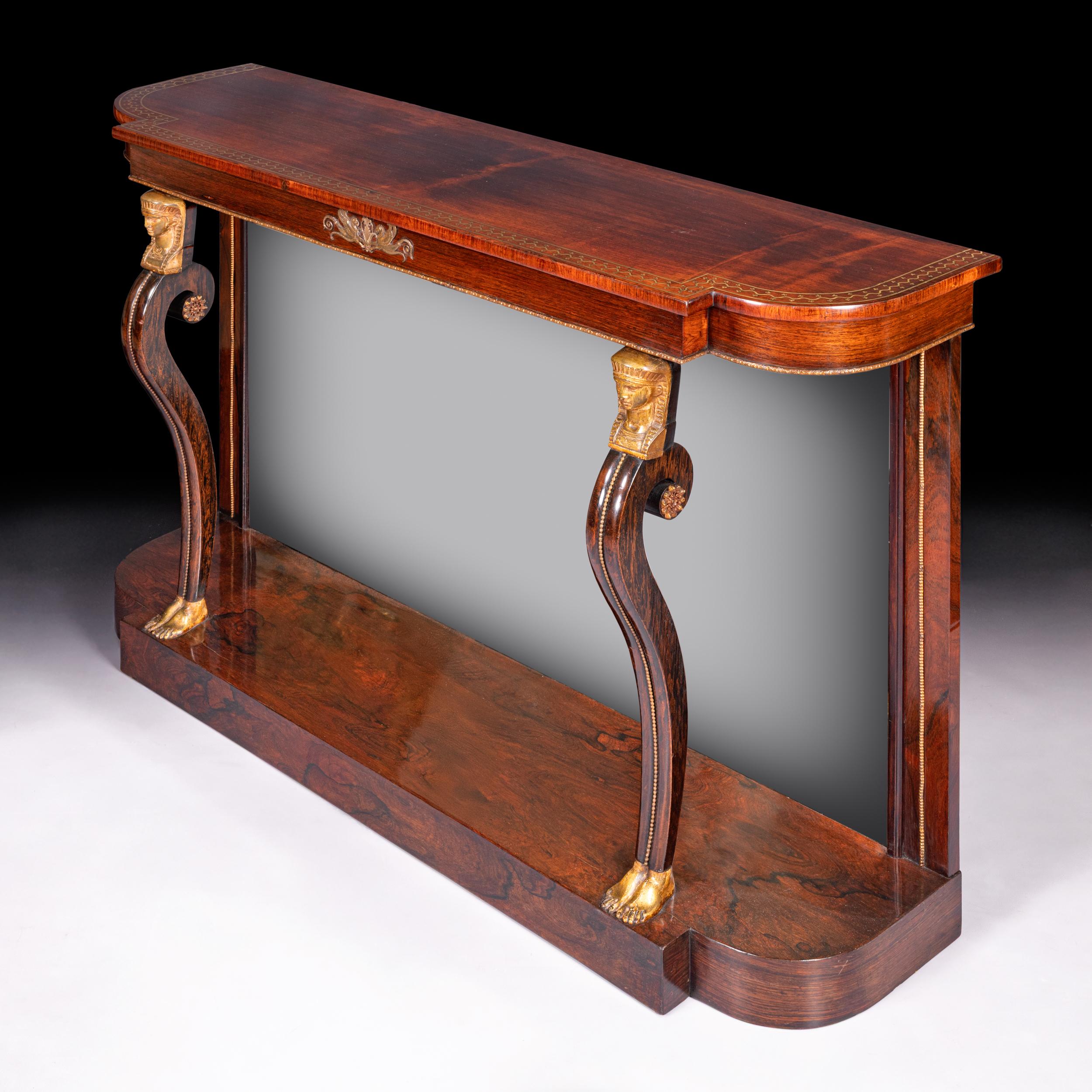 Early 19th Century English Regency Console Table In The Egyptian Revival Taste (Englisch) im Angebot