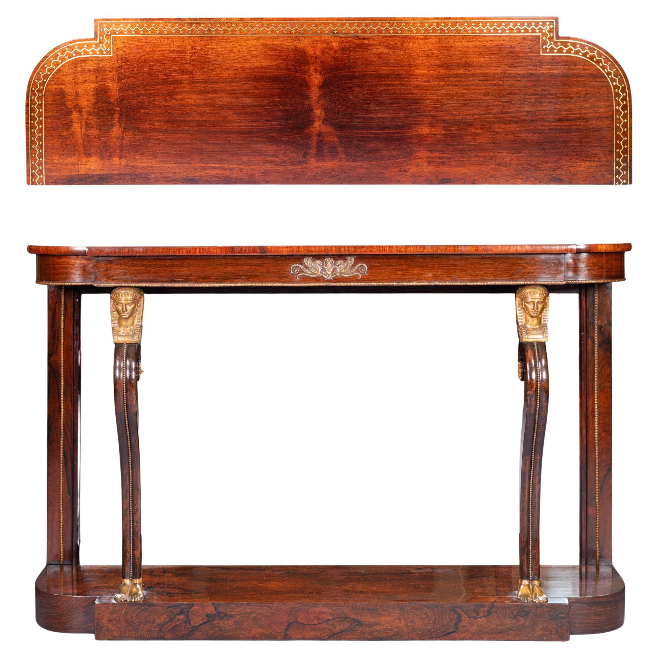 Early 19th Century English Regency Console Table In The Egyptian Revival Taste