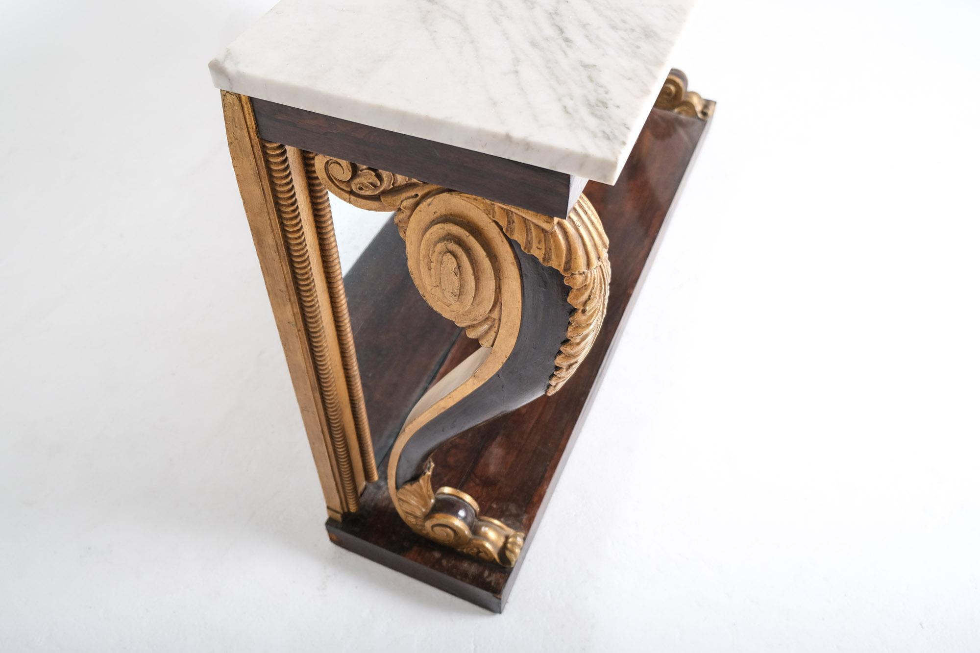 Early 19th Century English Regency Console Table with Marble Top For Sale 4