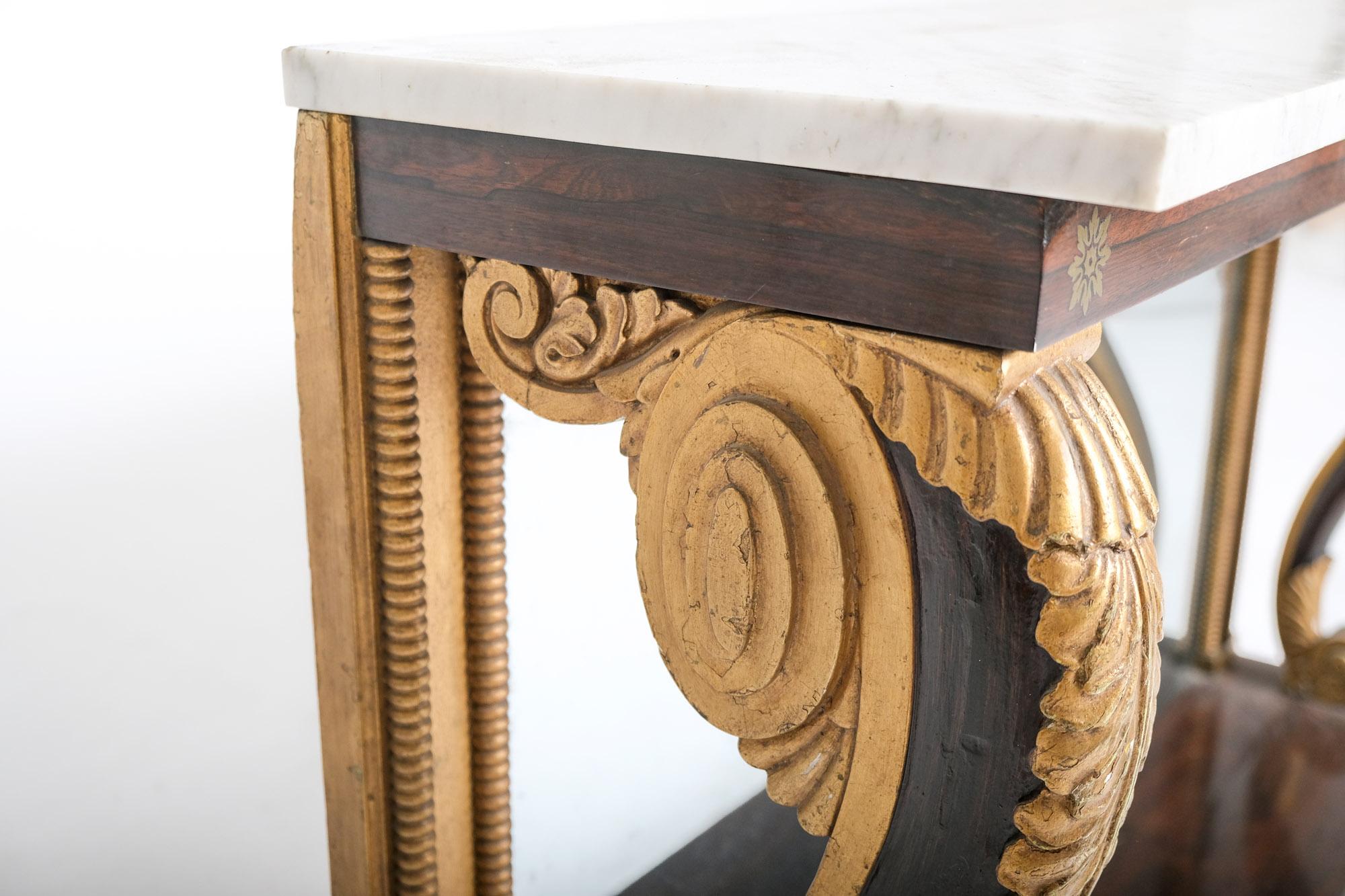Early 19th Century English Regency Console Table with Marble Top For Sale 5